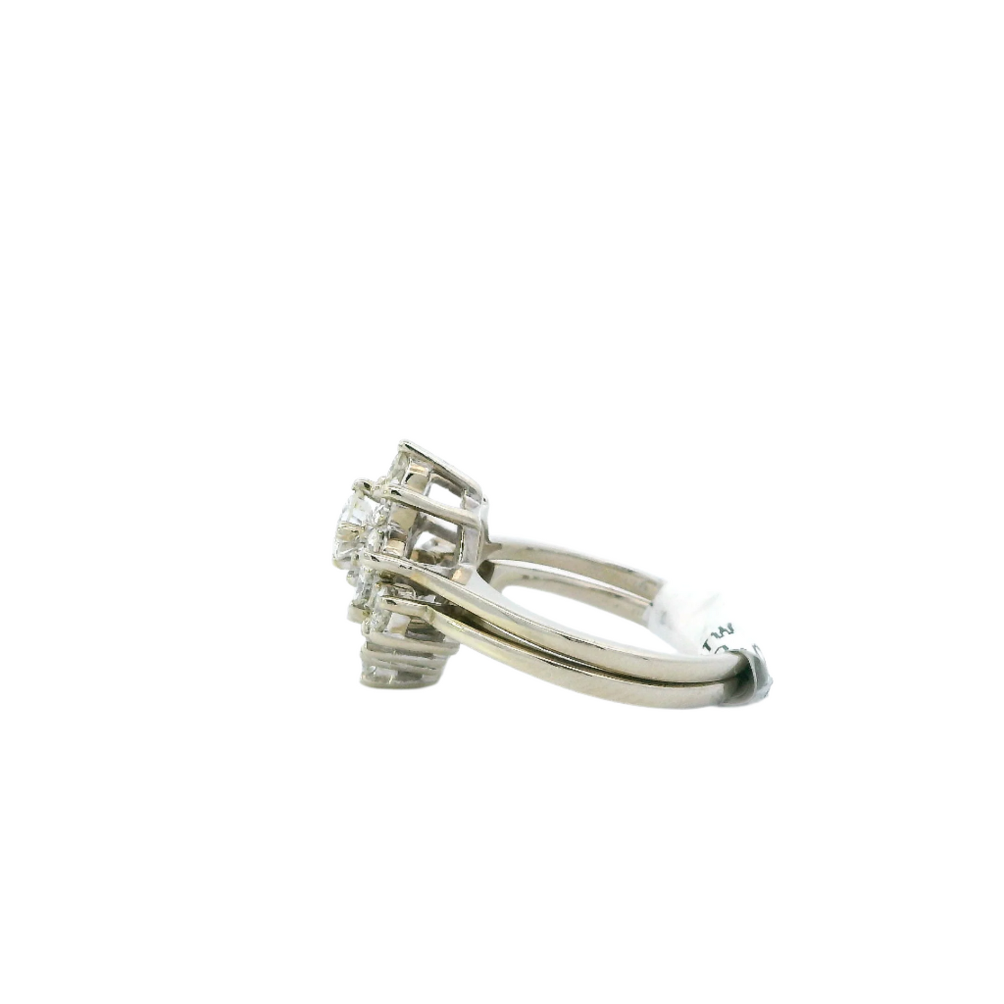 14K White Gold Womens Diamond Engagement & Wedding Ring Set - 1.58ct