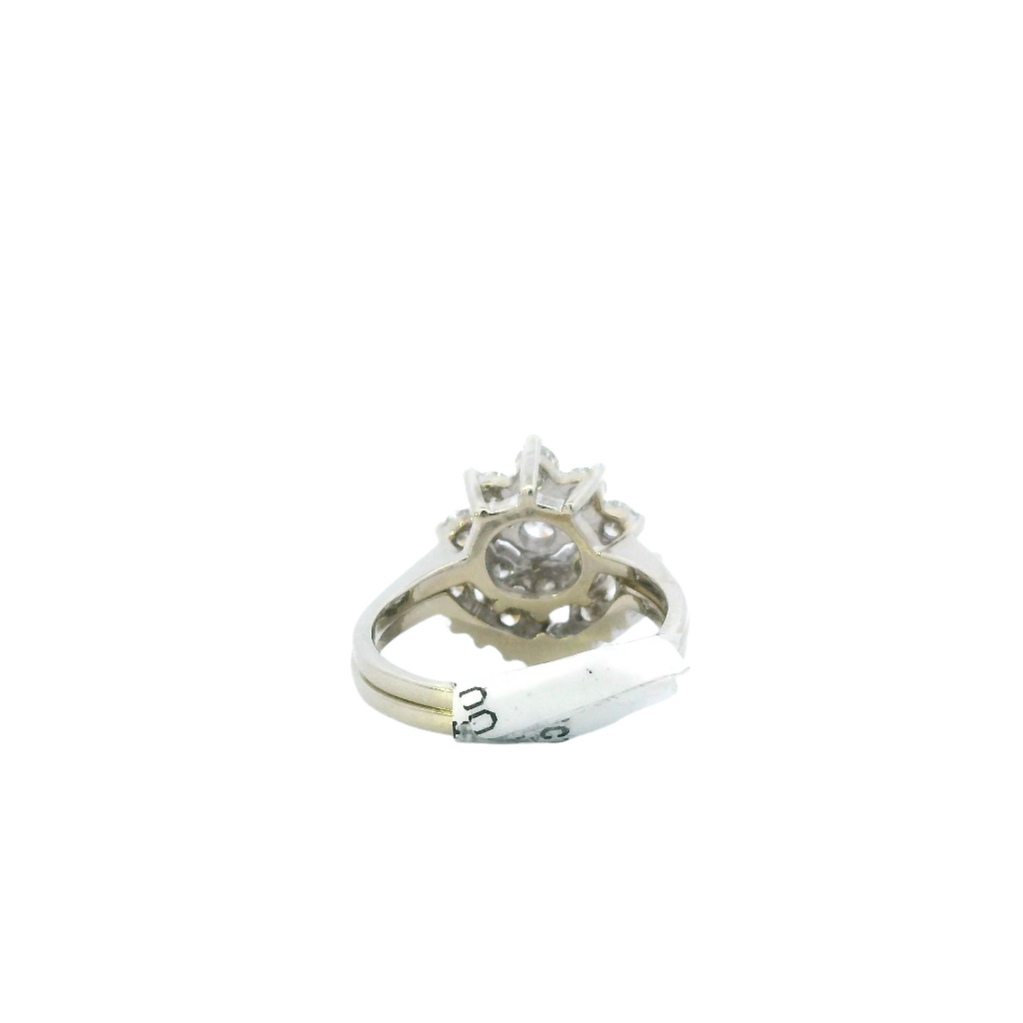 14K White Gold Womens Diamond Engagement & Wedding Ring Set - 1.58ct