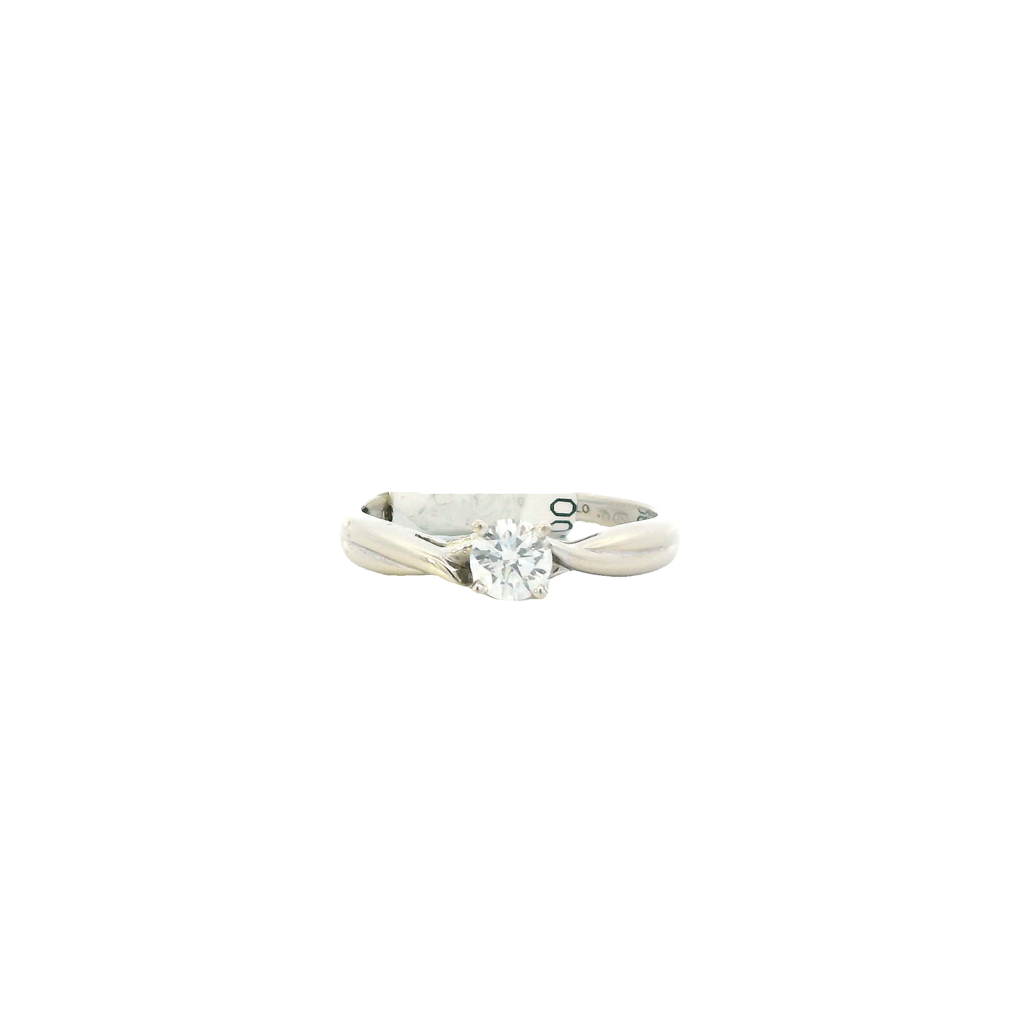 14K White Gold Diamond Solitaire Ring - 0.38ct