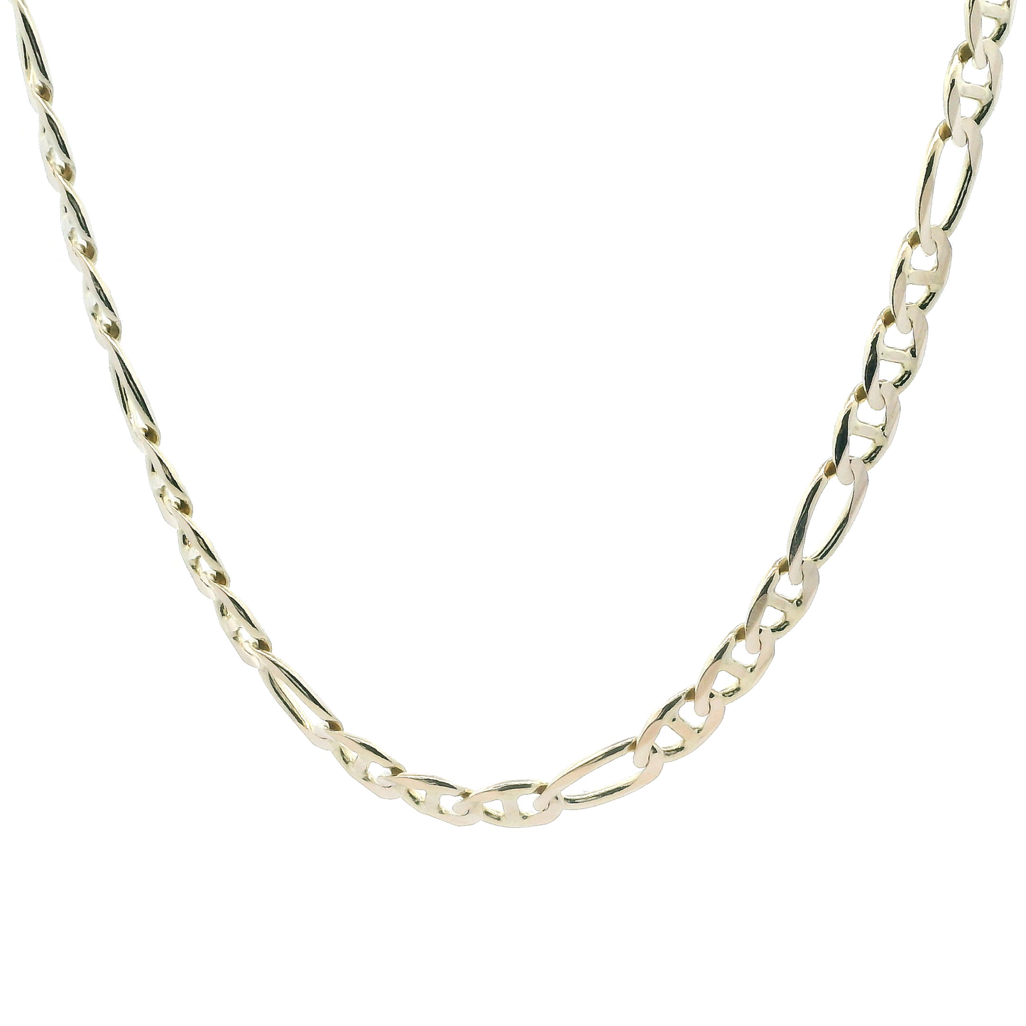 14K Yellow Gold 22.5" Figaro Mariner Chain