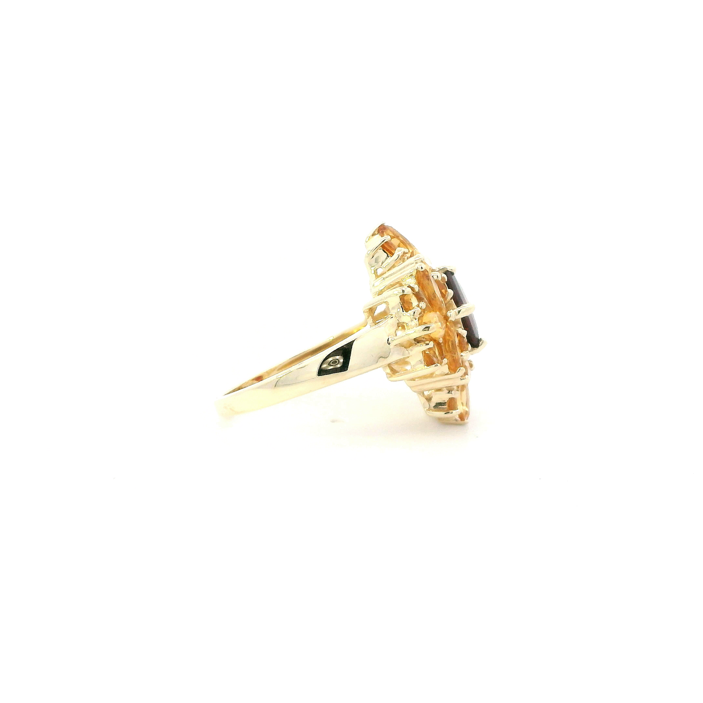 10K Yellow Gold Garnet & Citrine Ring
