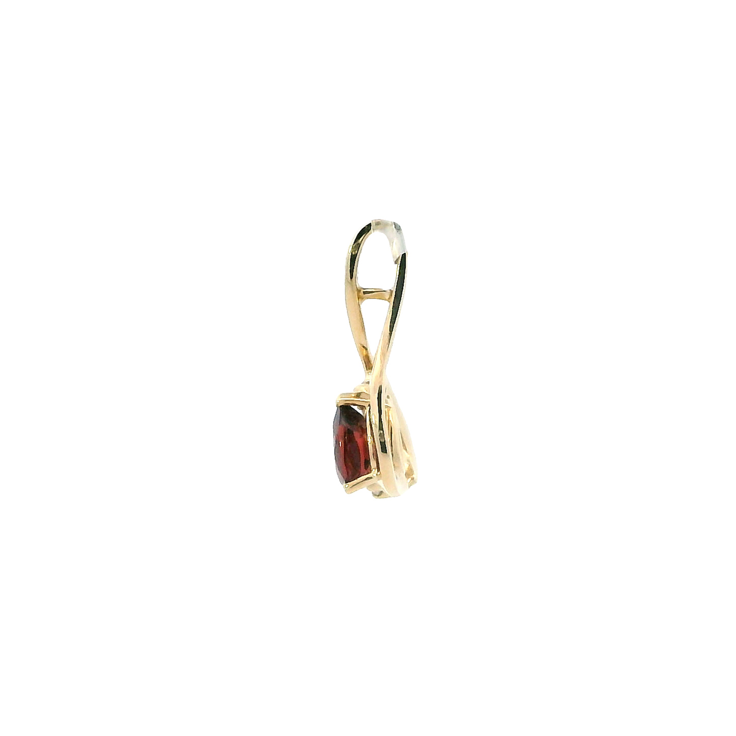 14k Yellow Gold Garnet & Diamond Pendant -0.09ct