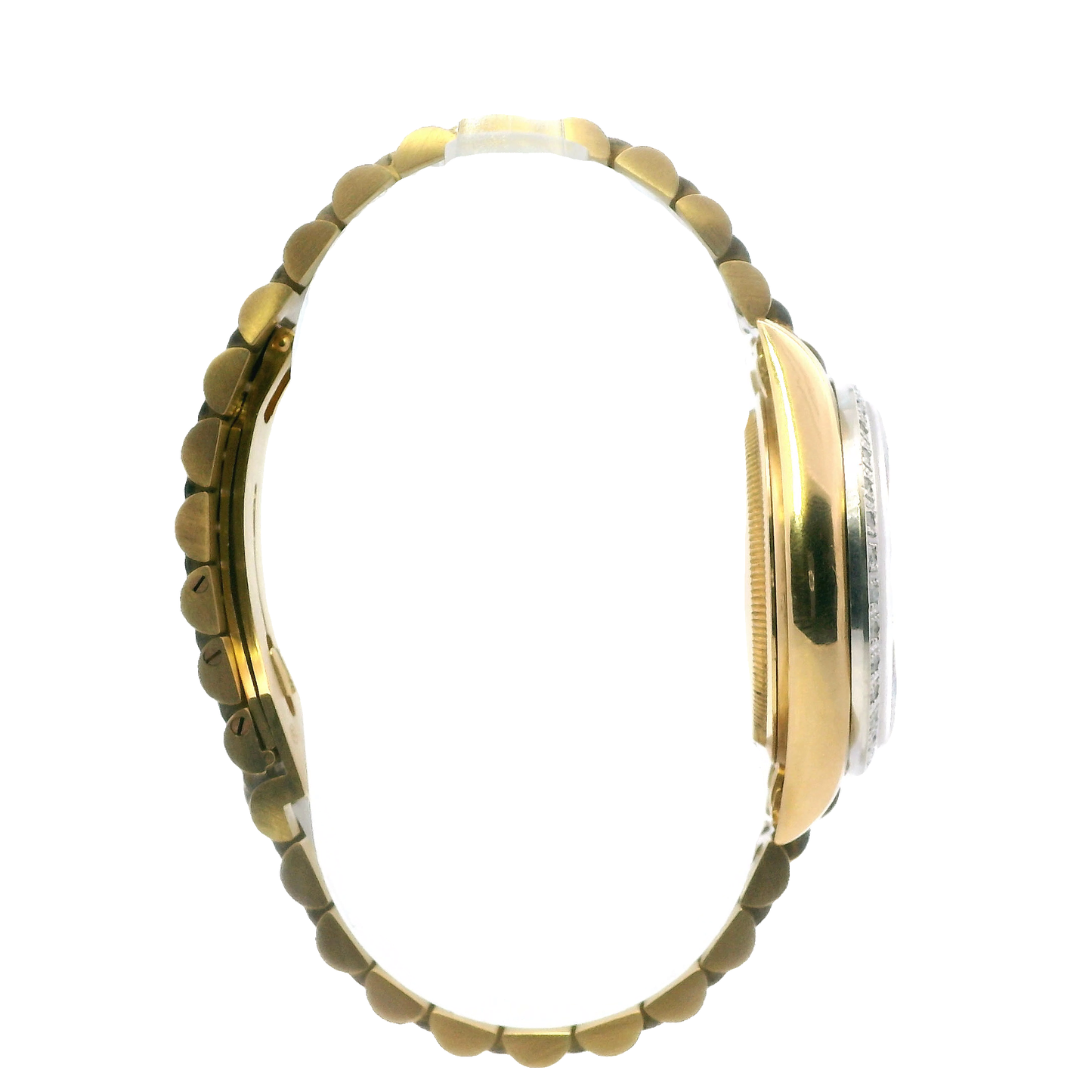 18K Yellow & White Gold Geneva "Rolex" Style Mens Wristwatch With Diamonds - 2.29ct