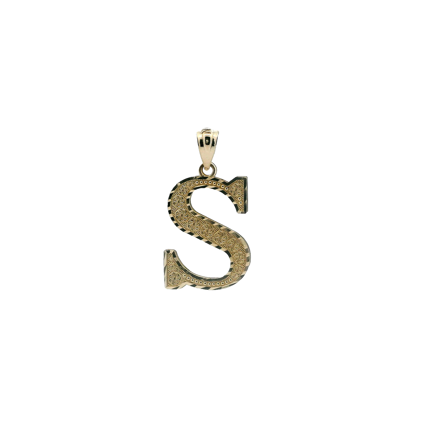 10K Yellow Gold Letter "S" Pendant
