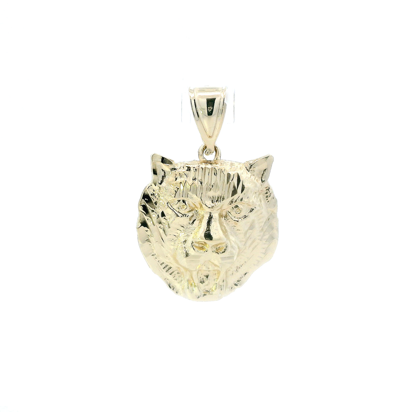 10K Yellow Gold Tiger Face Pendant