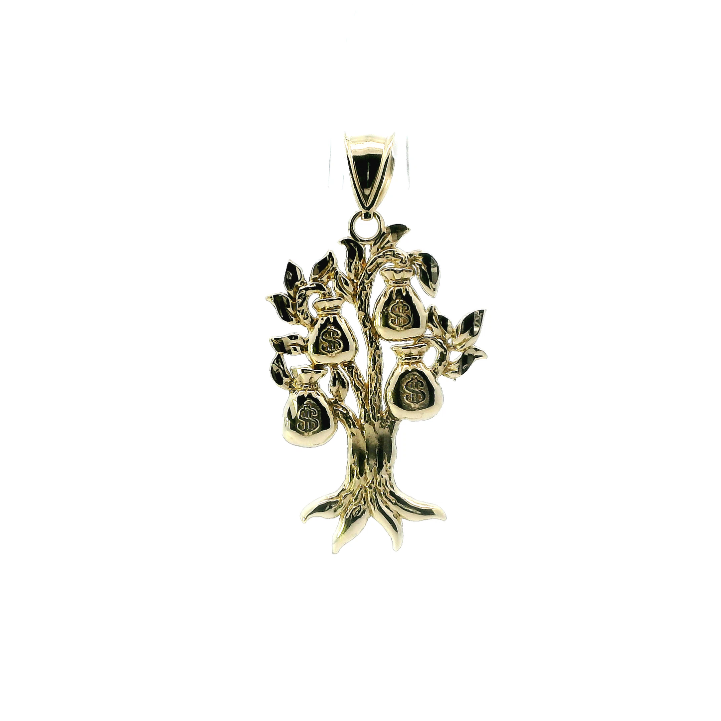 10K Yellow Gold Money Tree Pendant