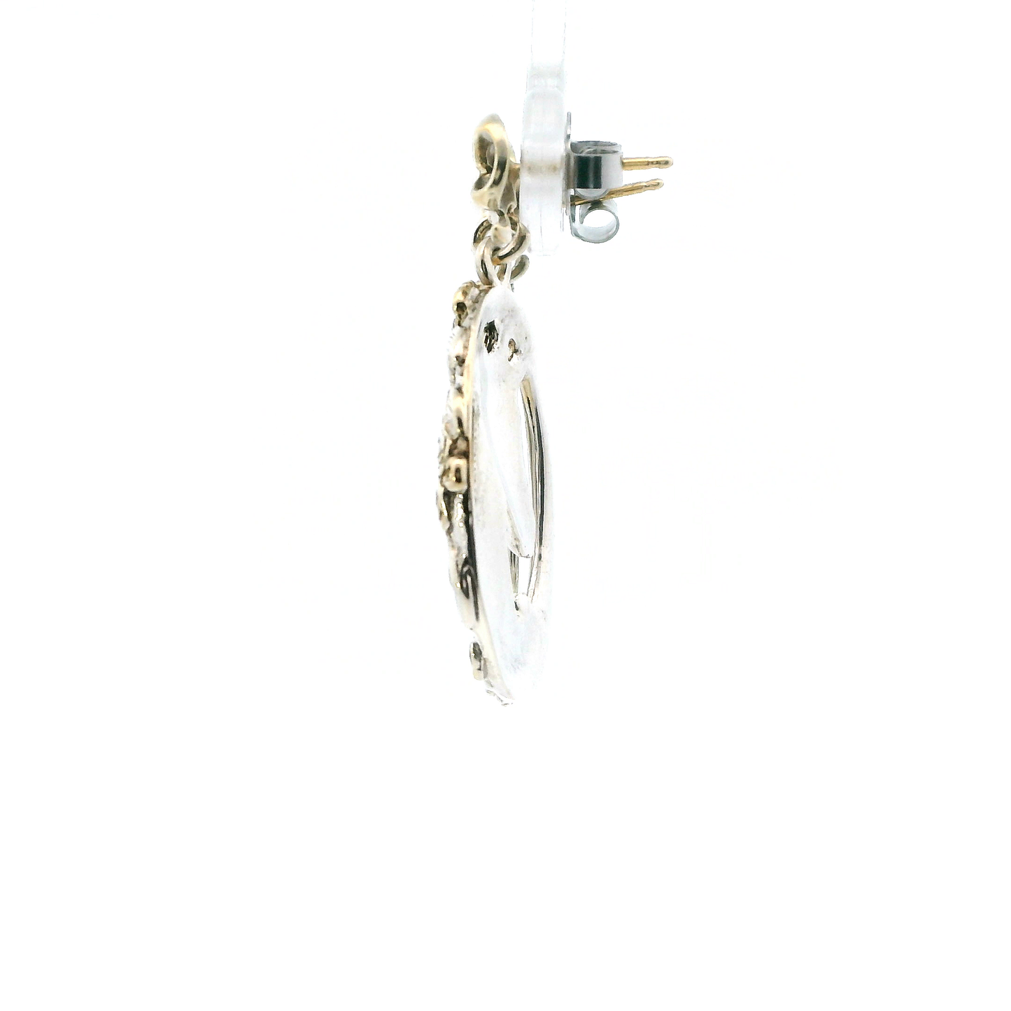 Gorham Sterling Silver Oval Unicorn Dangle Earrings
