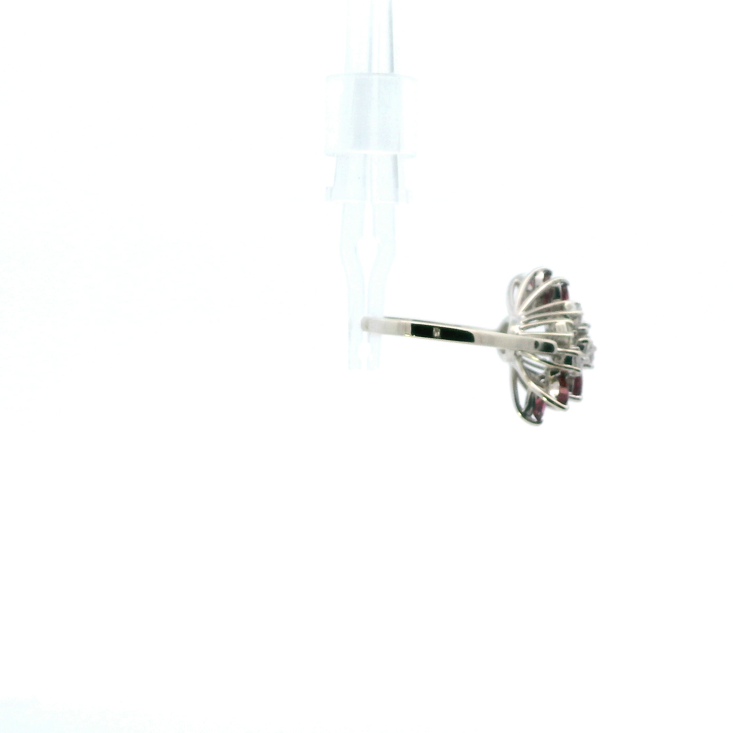 14K White Gold Diamond & Ruby Womens Ring -0.80ct