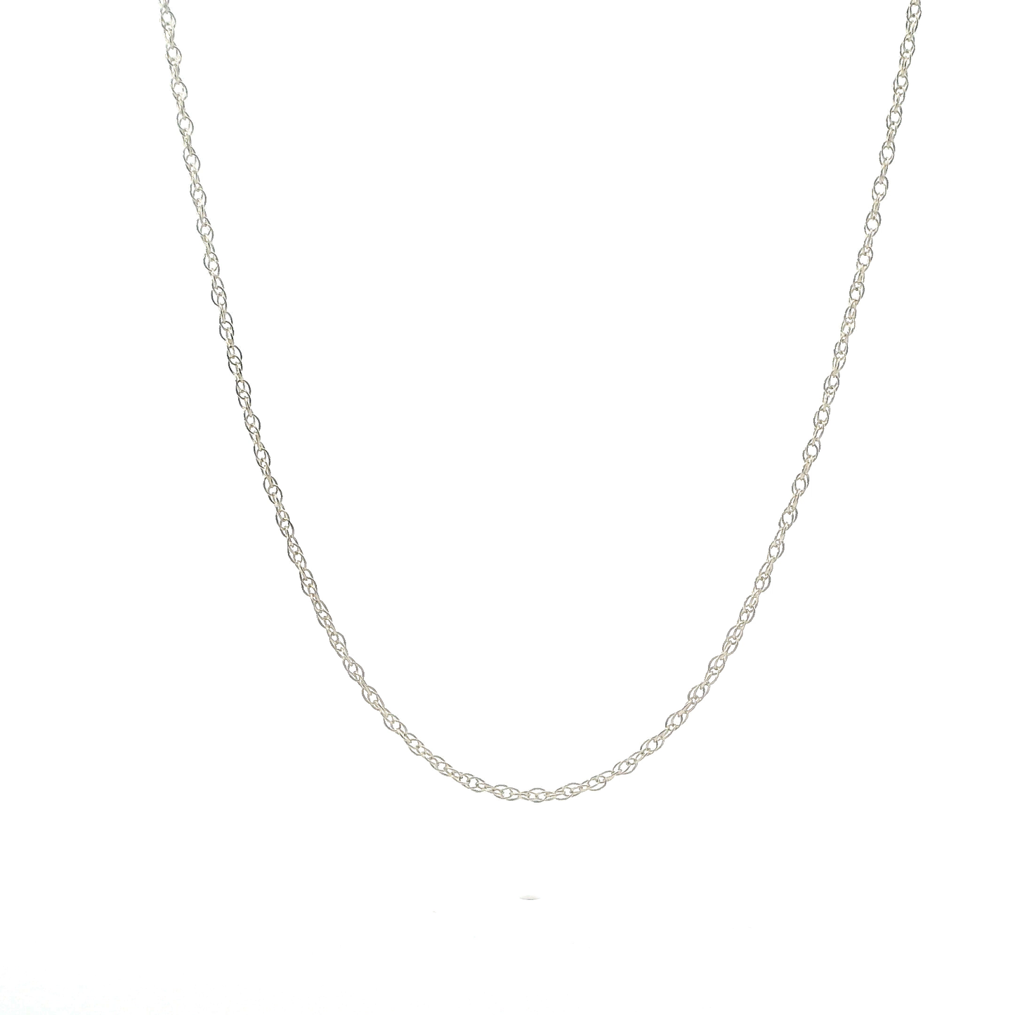 14K White Gold 19" Rope Chain