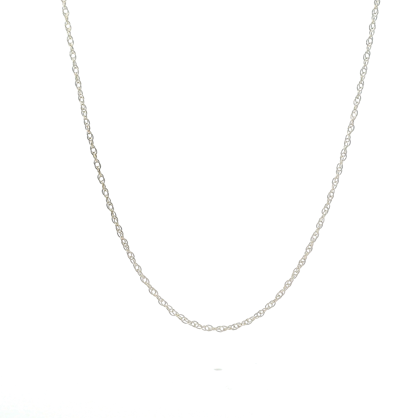 14K White Gold 19" Rope Chain