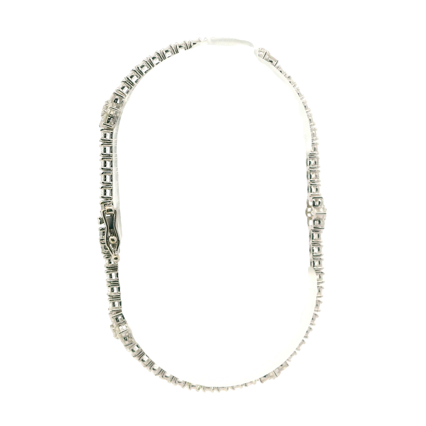 18K White Gold Diamond Flower Tennis Bracelet