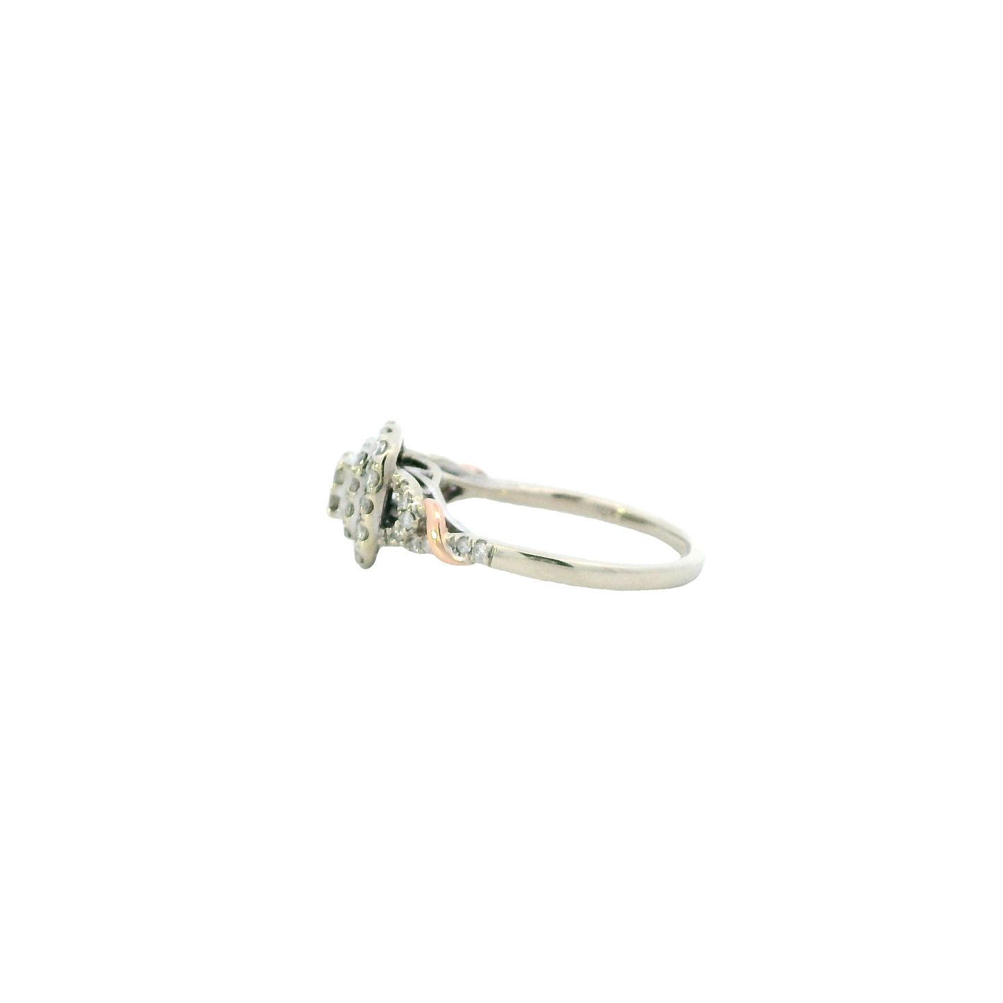 10K White & Rose Gold Diamond Ring - 0.45ct
