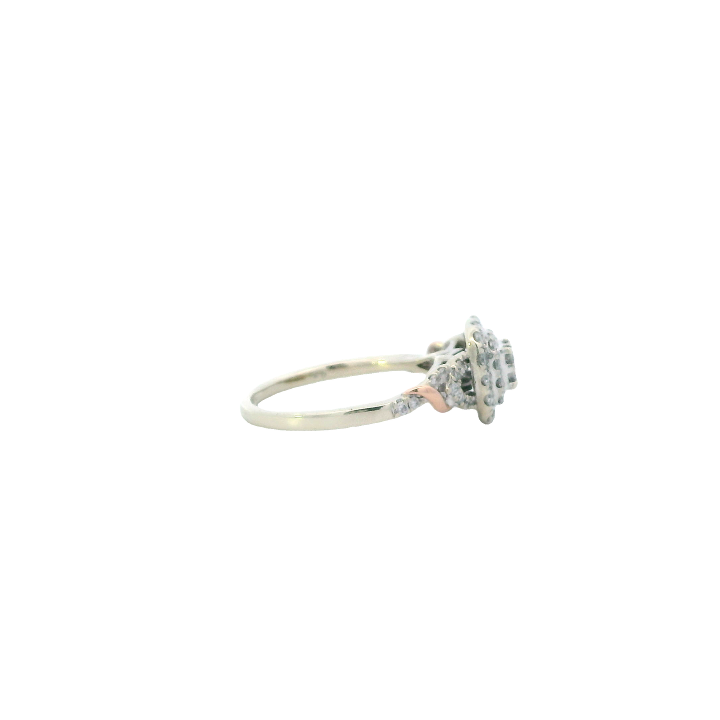 10K White & Rose Gold Diamond Ring - 0.45ct