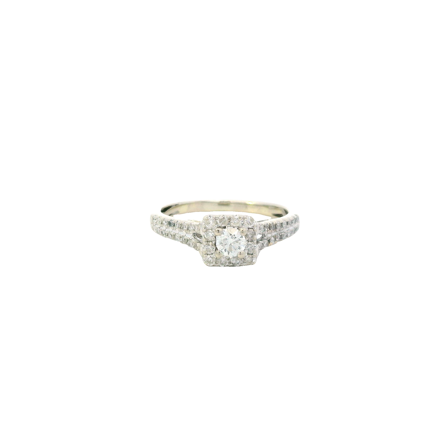 14K White Gold Diamond Women's Ring - 0.42ct