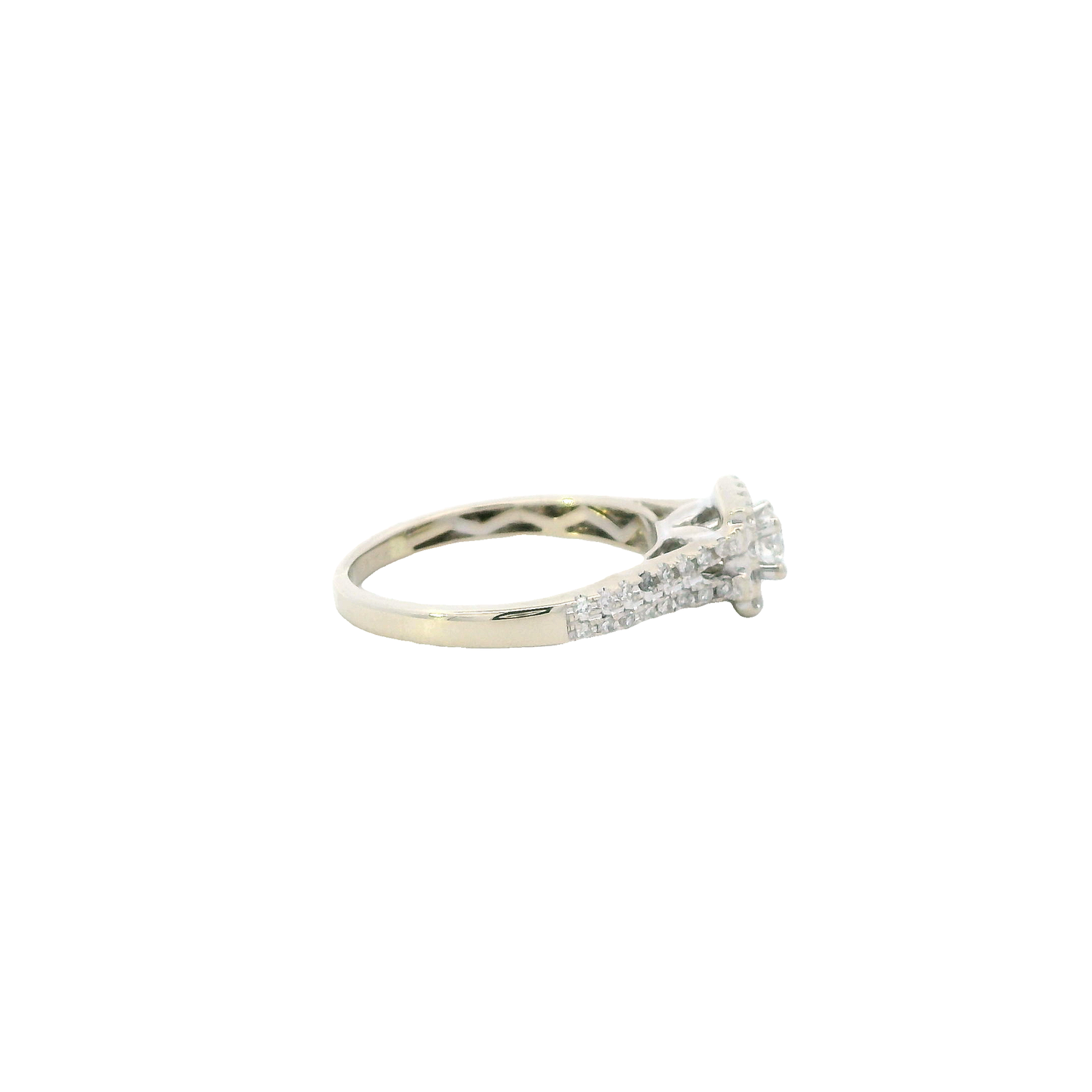 14K White Gold Diamond Women's Ring - 0.42ct