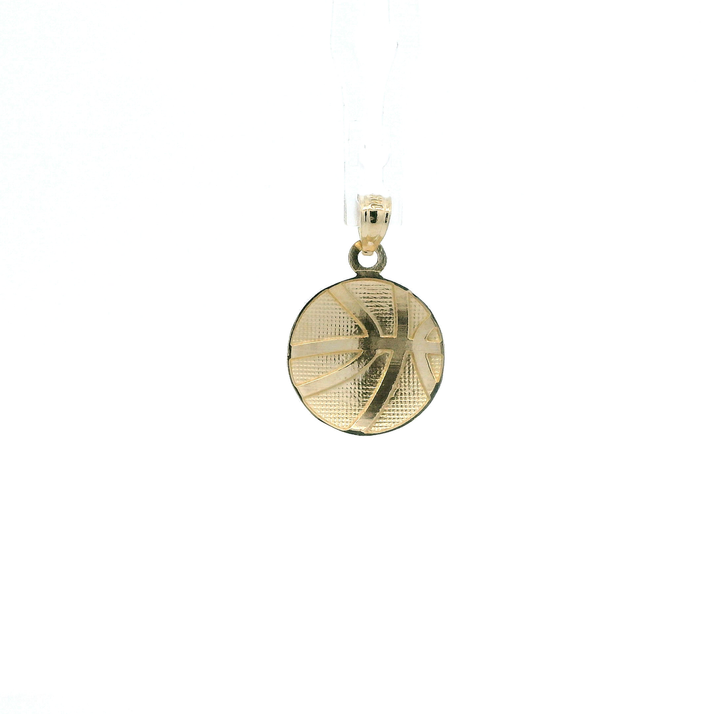 14K Yellow Gold Round Basketball Pendant