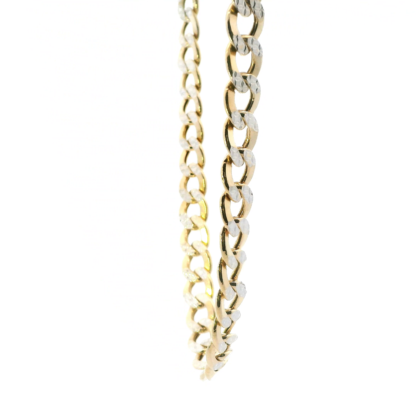 14K Yellow Gold Diamond Cut Curb Chain