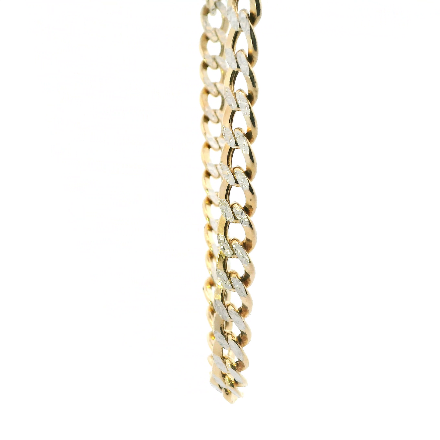 14K Yellow Gold Diamond Cut Curb Chain