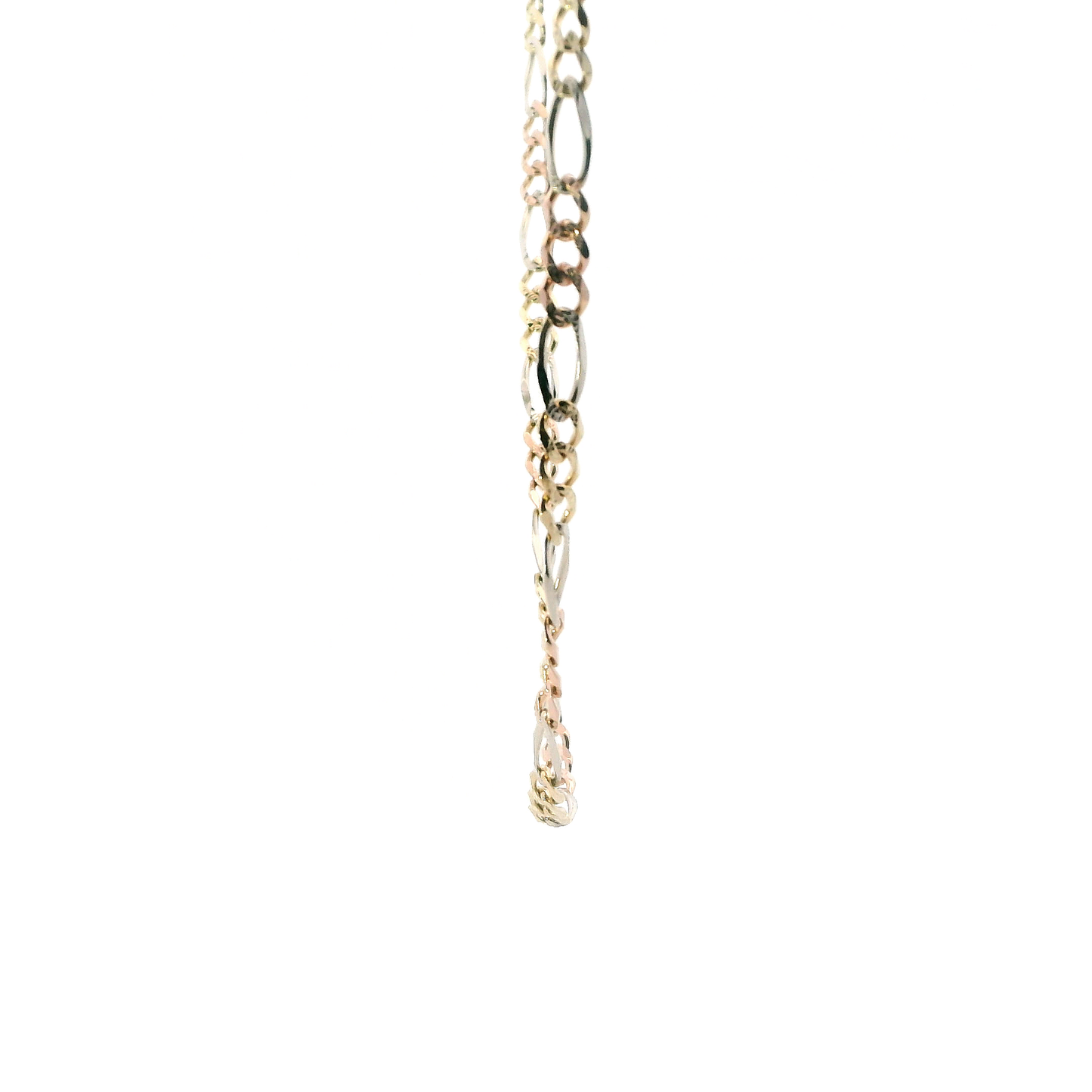 14K Tri Color 22" Figaro Chain