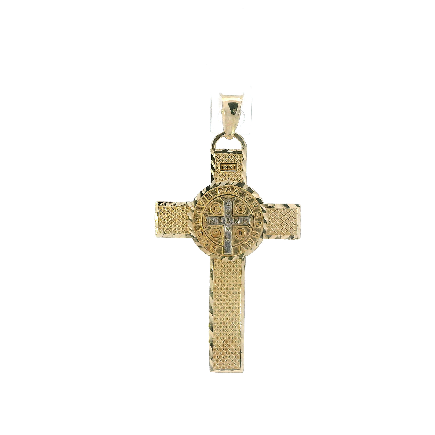 14K Yellow & White Gold Double Sided Cross Pendant