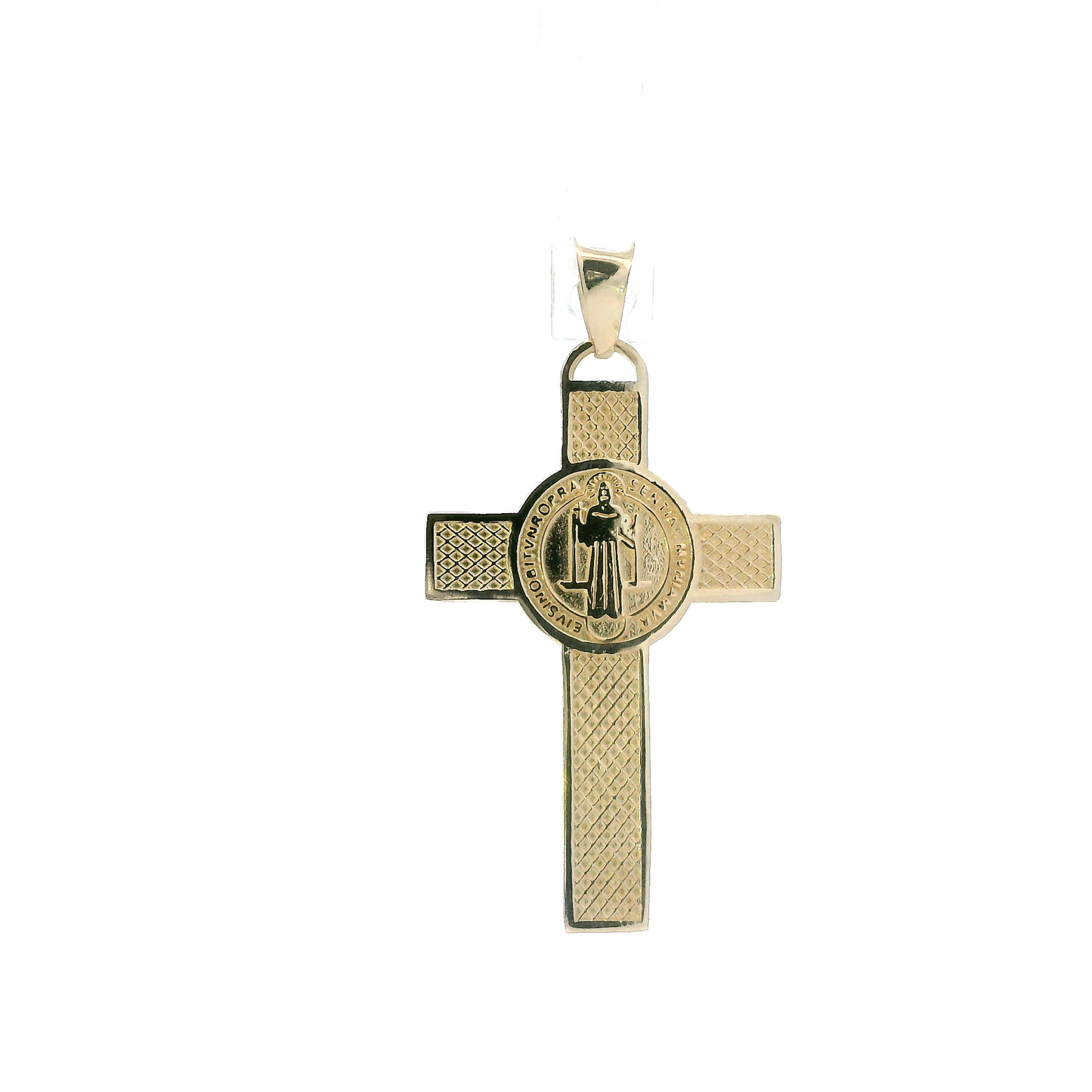 14K Yellow & White Gold Double Sided Cross Pendant