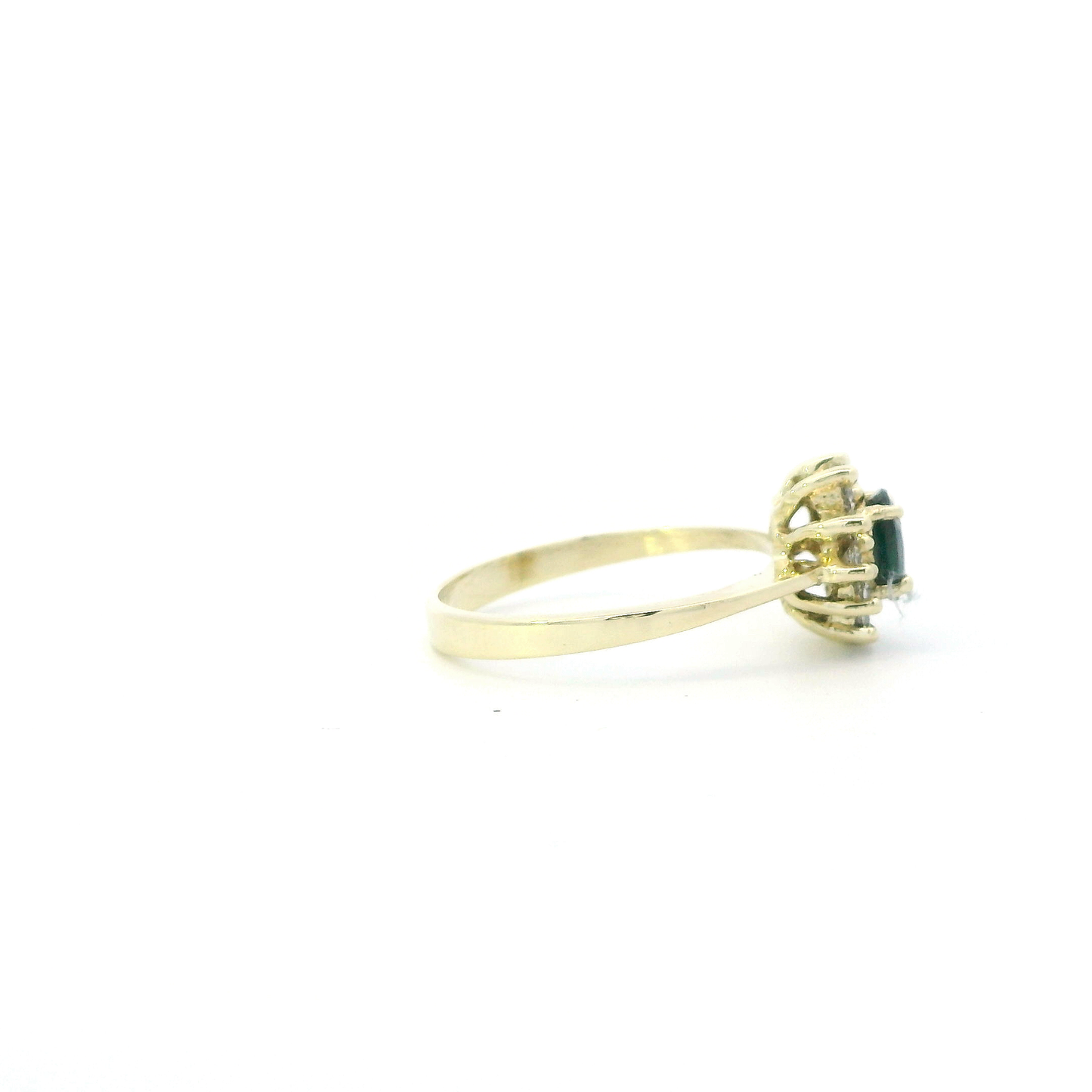 14K Yellow Gold Blue & White Sapphire Ring