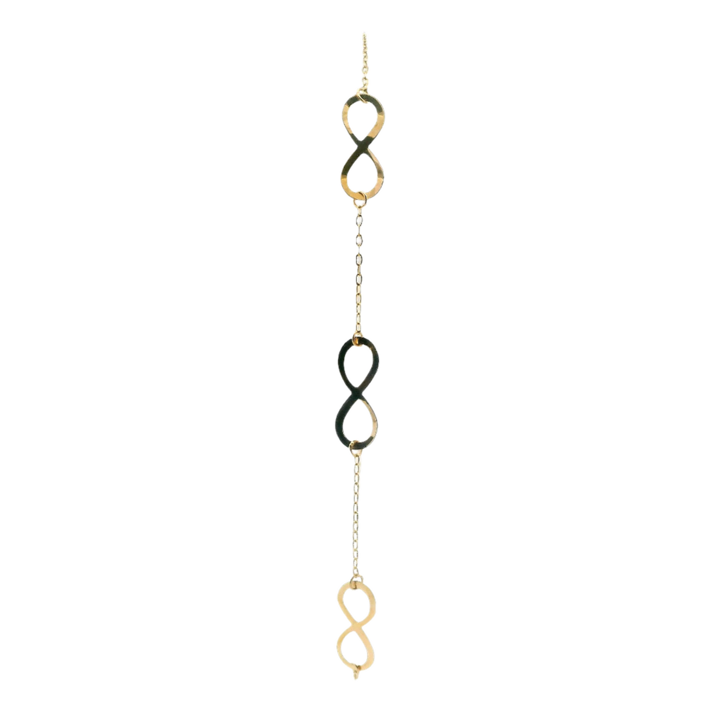 21K Yellow Gold Infinity Symbols Bracelet
