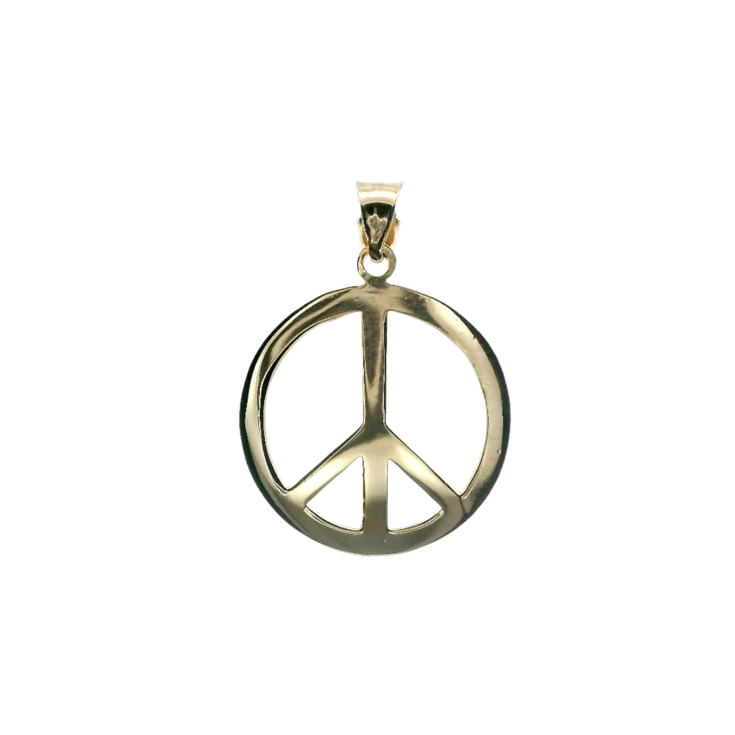 14K Yellow Gold Peace Sign Pendant