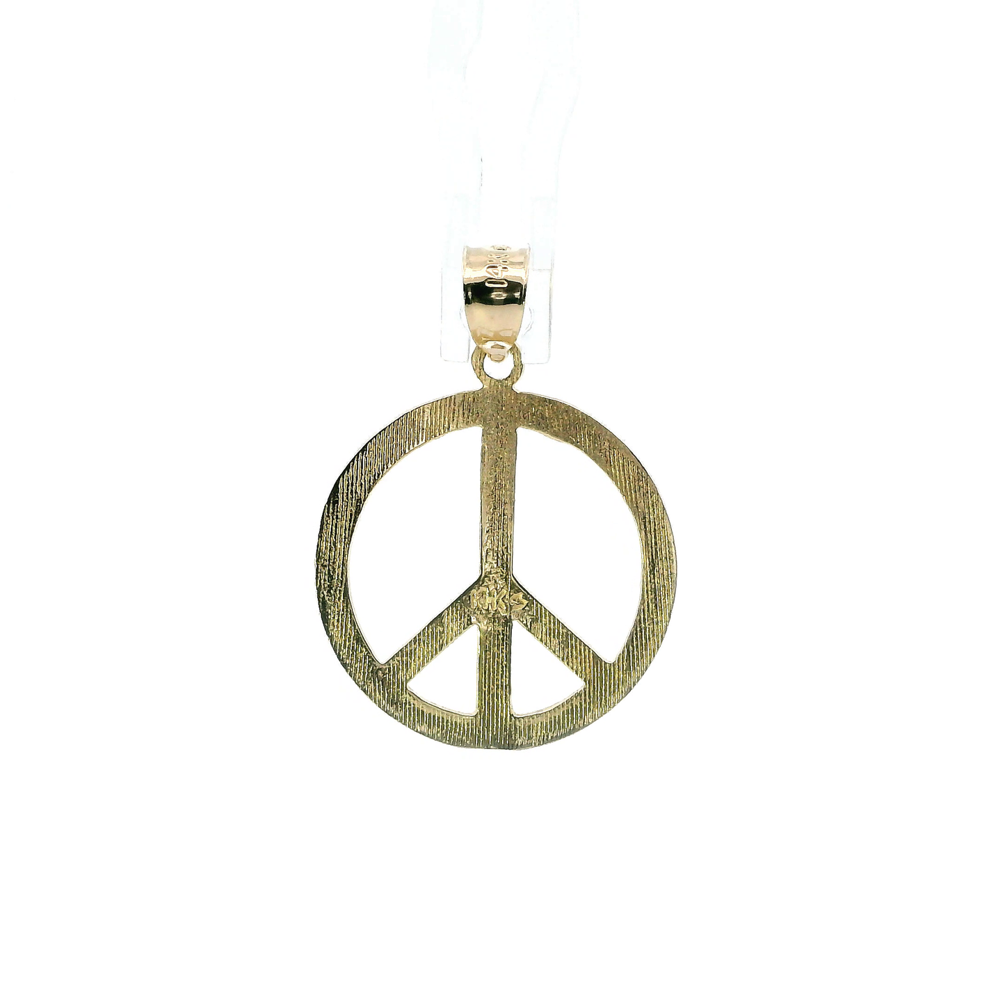 14K Yellow Gold Peace Sign Pendant