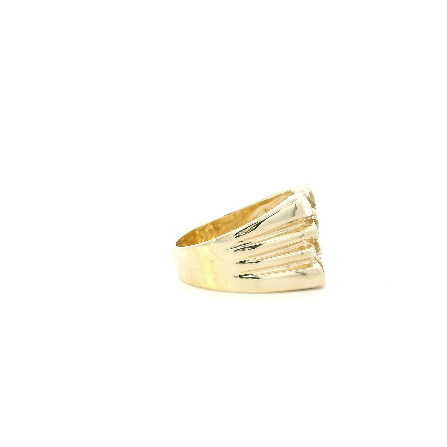 14K Yellow Gold Nugget Mens Ring