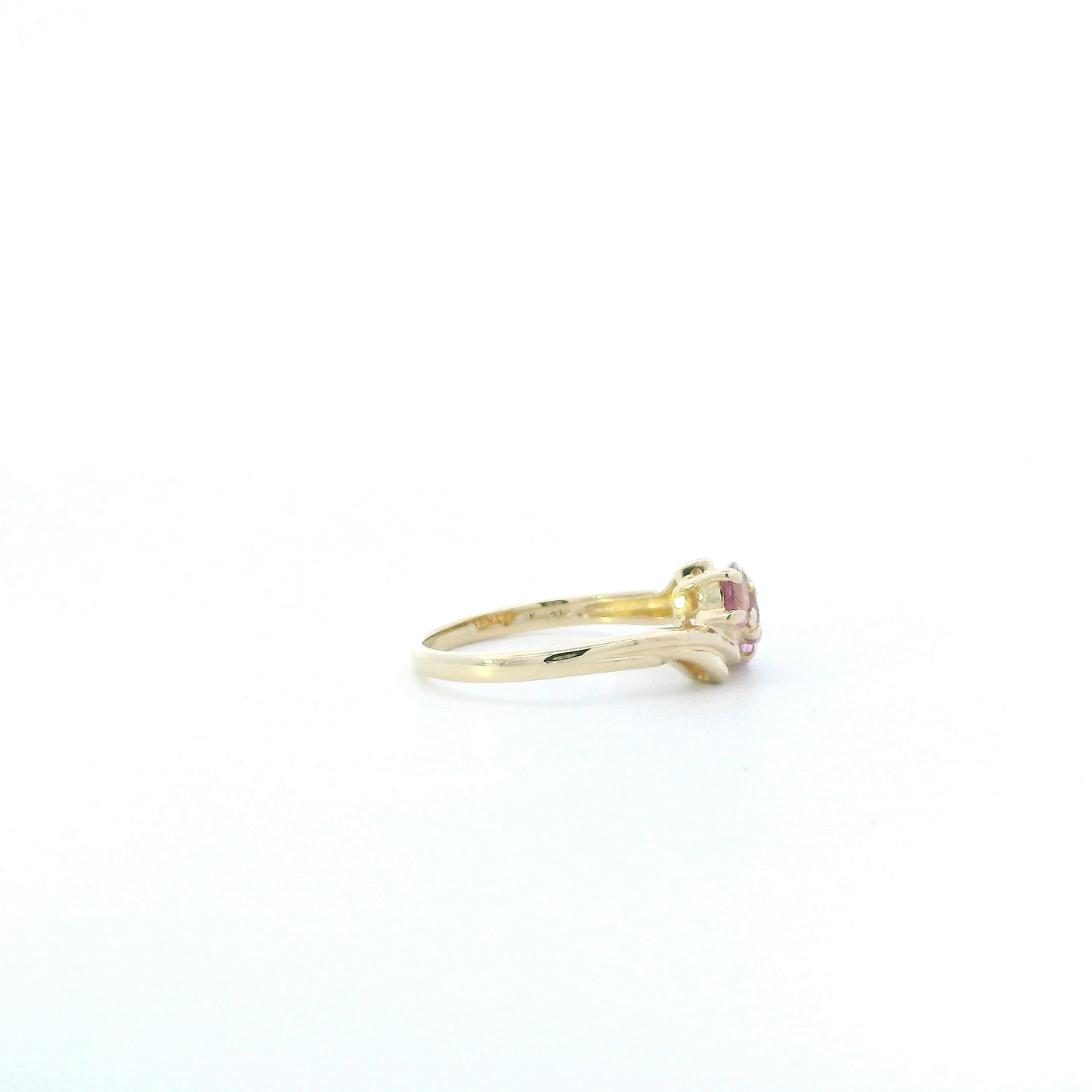 14K Yellow Gold Purple Topaz Womens Ring