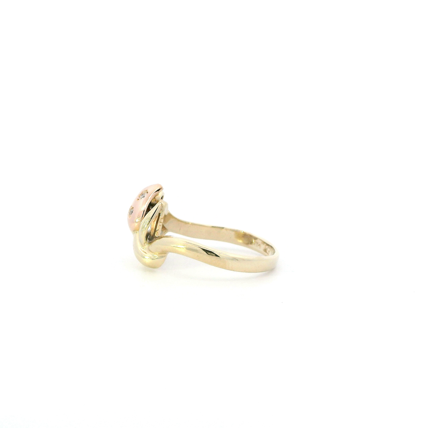 14K Tri Color Gold Ruby Flower Womens Ring