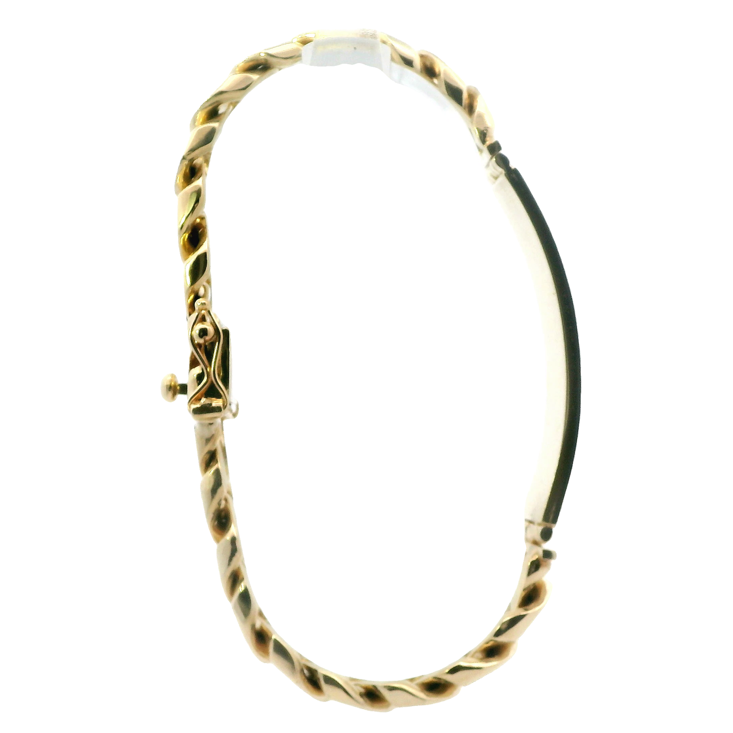 14K Yellow Gold Cuban ID Bracelet