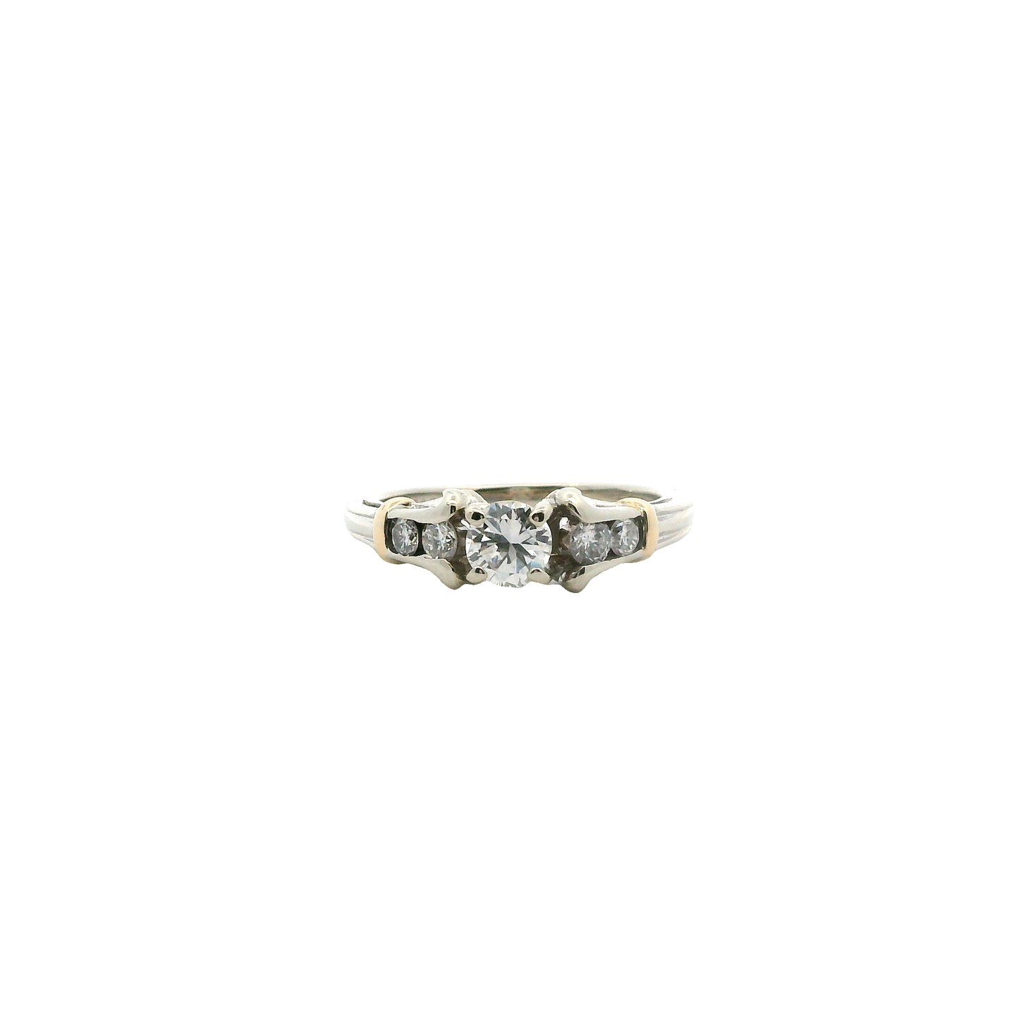 14K White & Yellow Gold Women's Diamond Ring - 0.59ct