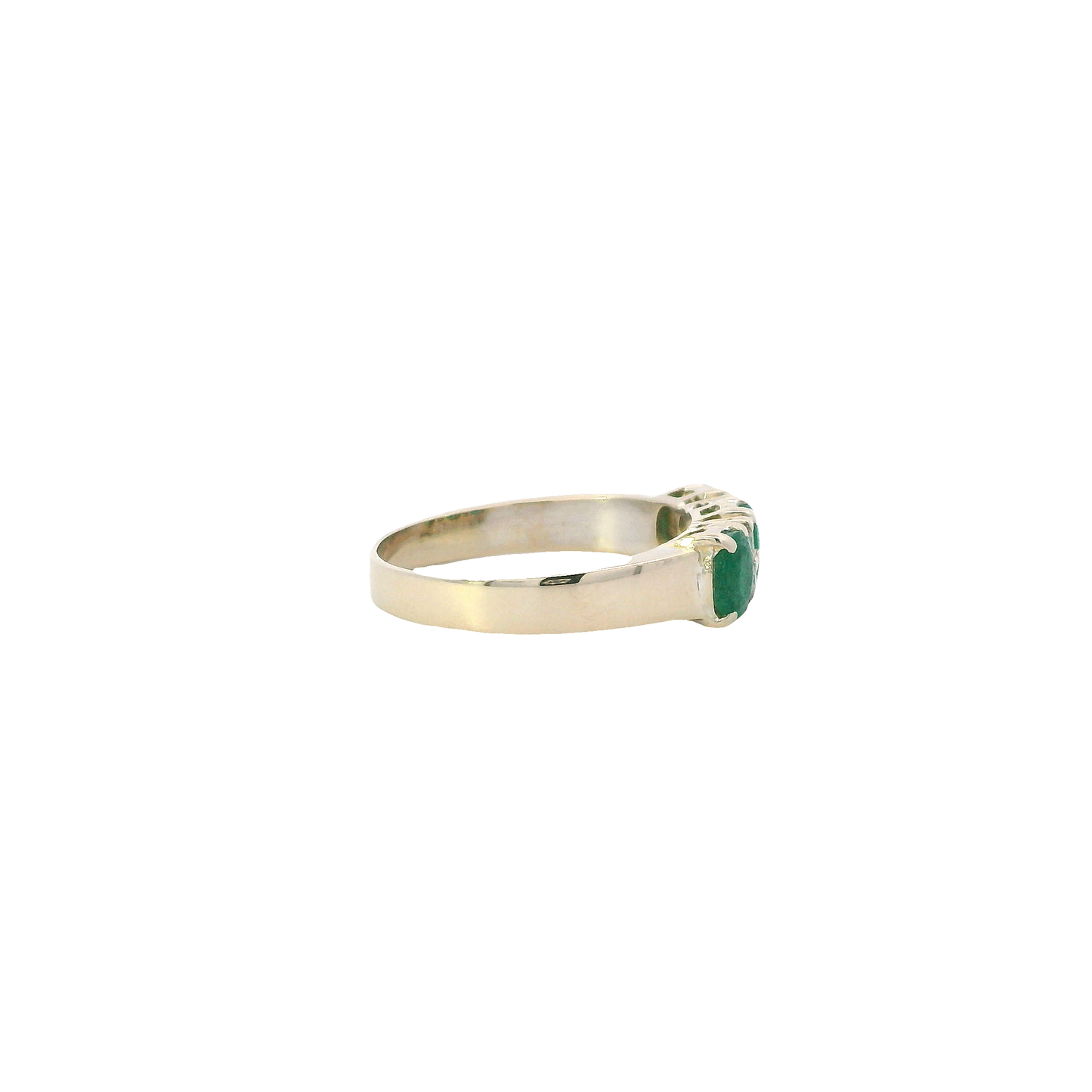 14K Yellow Gold Emerald & Diamond Ring - 0.16ct