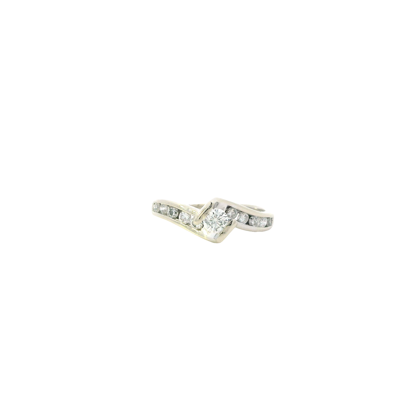 14K White Gold Diamond Womens Ring - 0.49ct