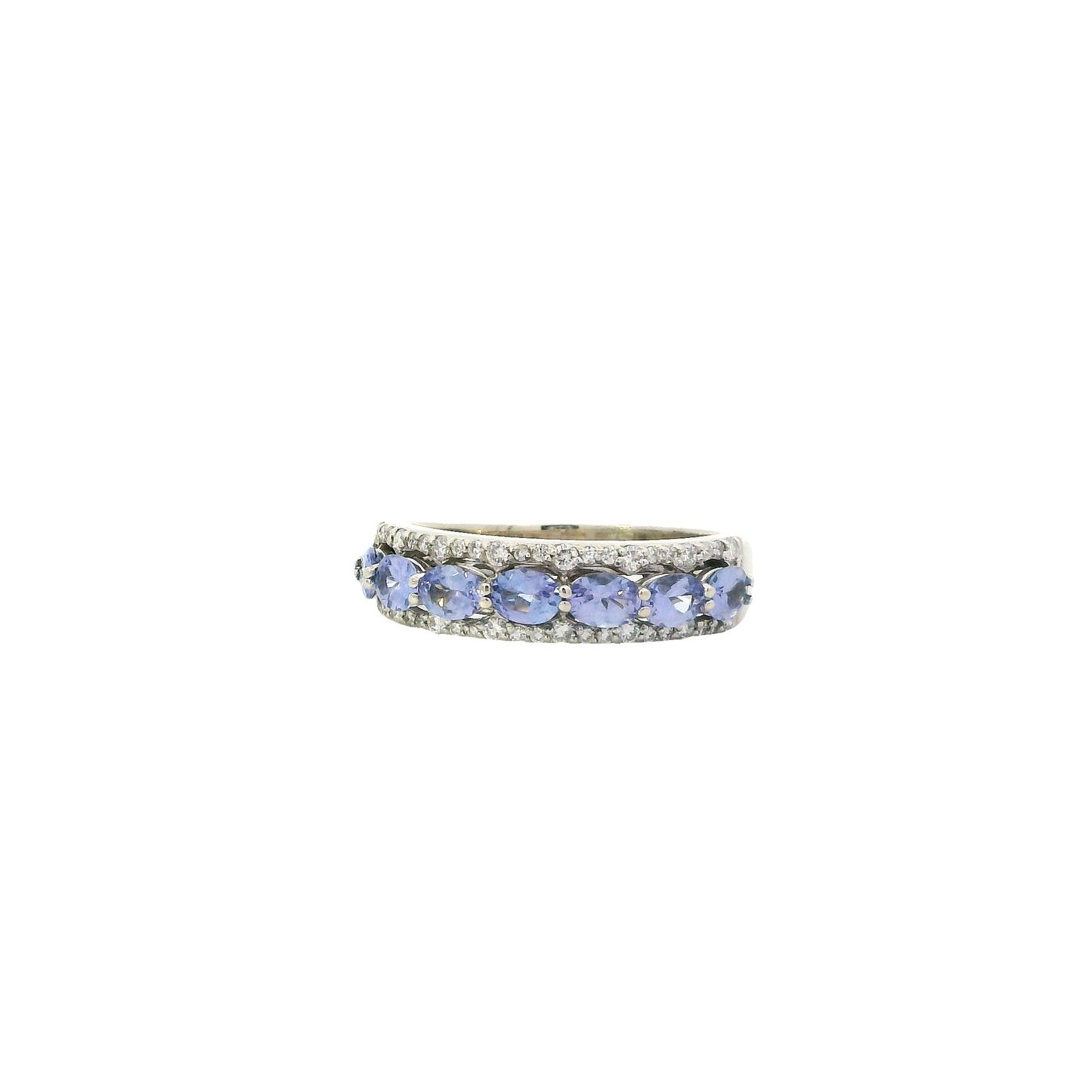 14K White Gold Tanzanite & Diamond Ring - 0.37ct
