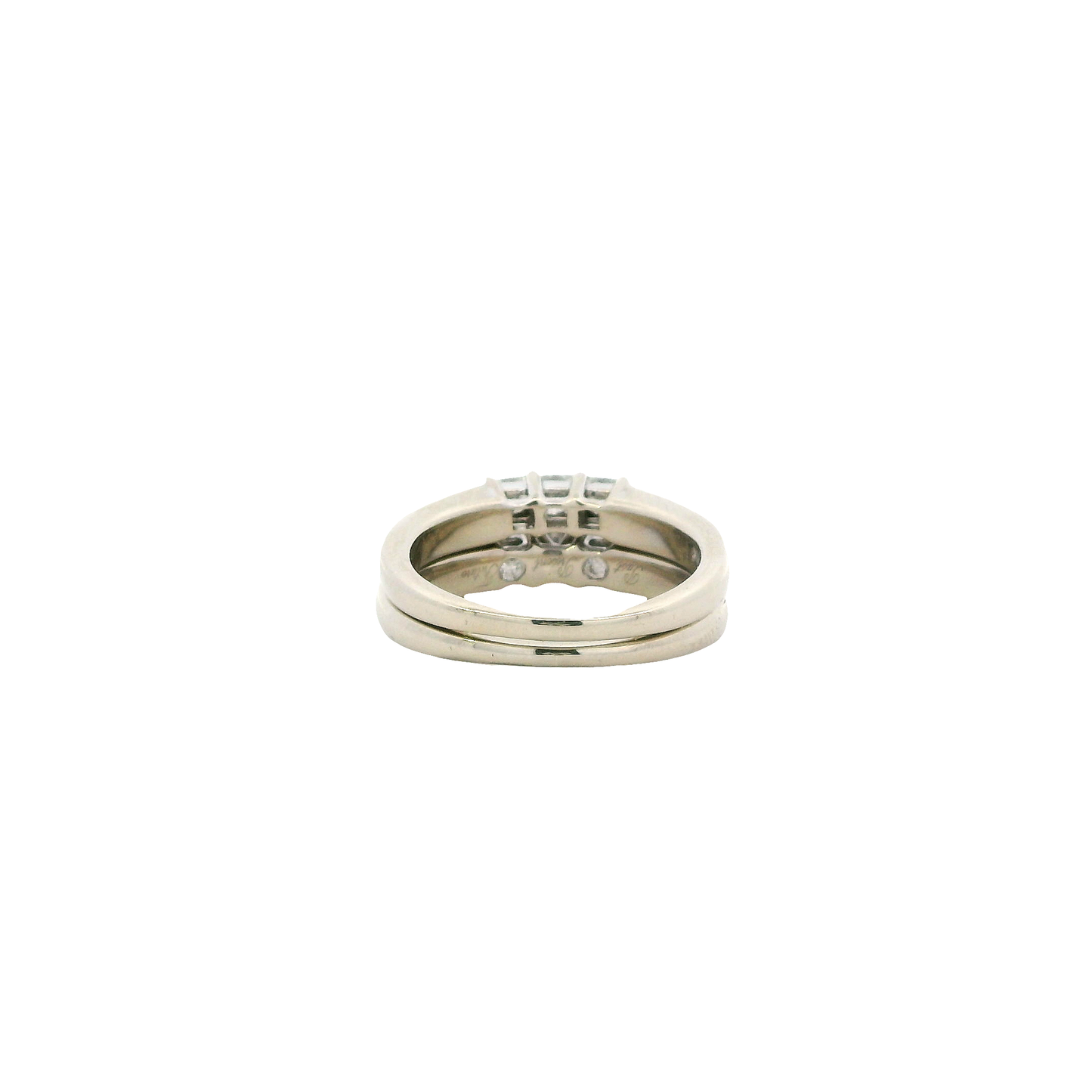 14K White Gold Diamond Engagement & Wedding Ring Set - 1.35ct
