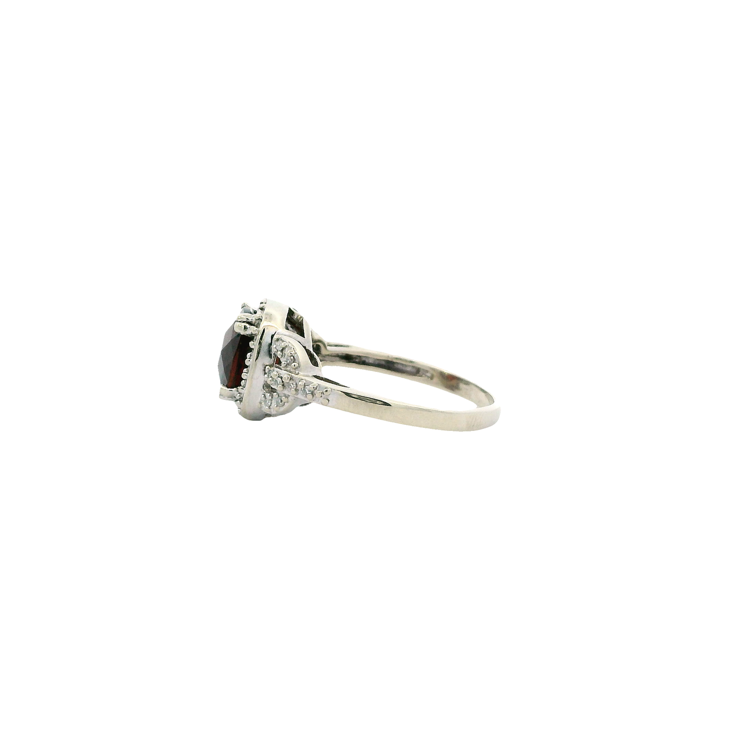 10K White Gold Diamond Ring - 0.08ct
