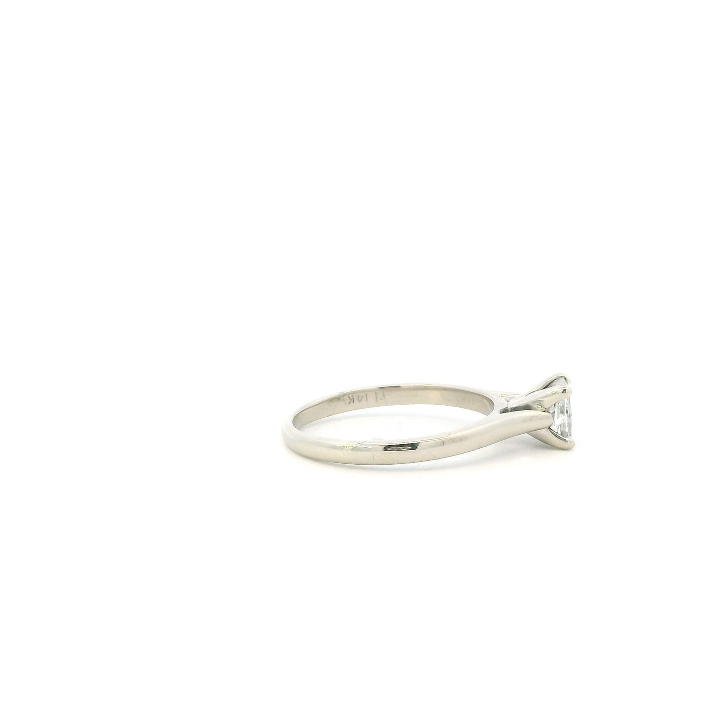 14K White Gold Diamond Solitaire Womens Ring - 0.92ct