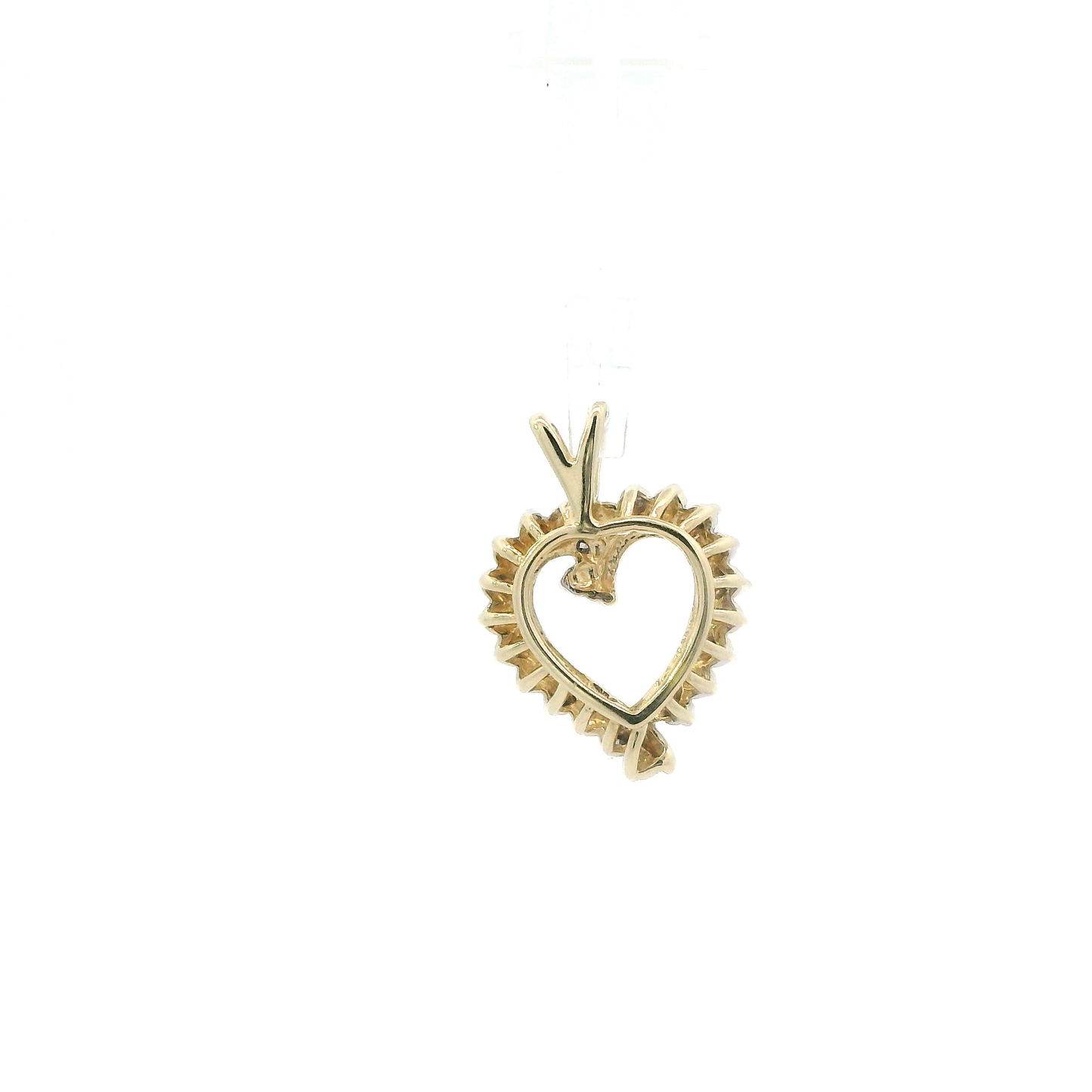 10K Yellow Gold Diamond Heart Pendant - 0.07ct
