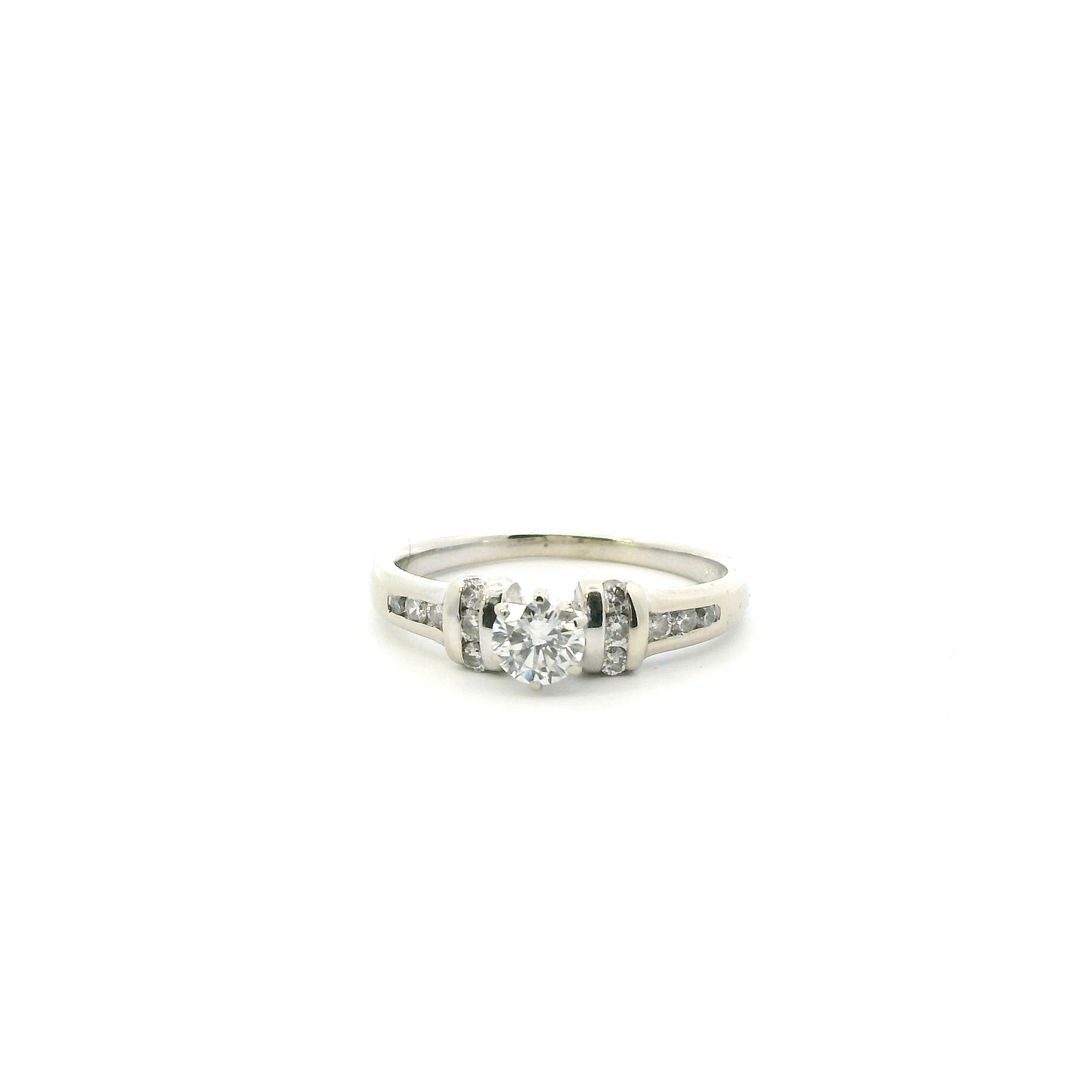 14K White Gold Diamond Womens Ring -0.57ct