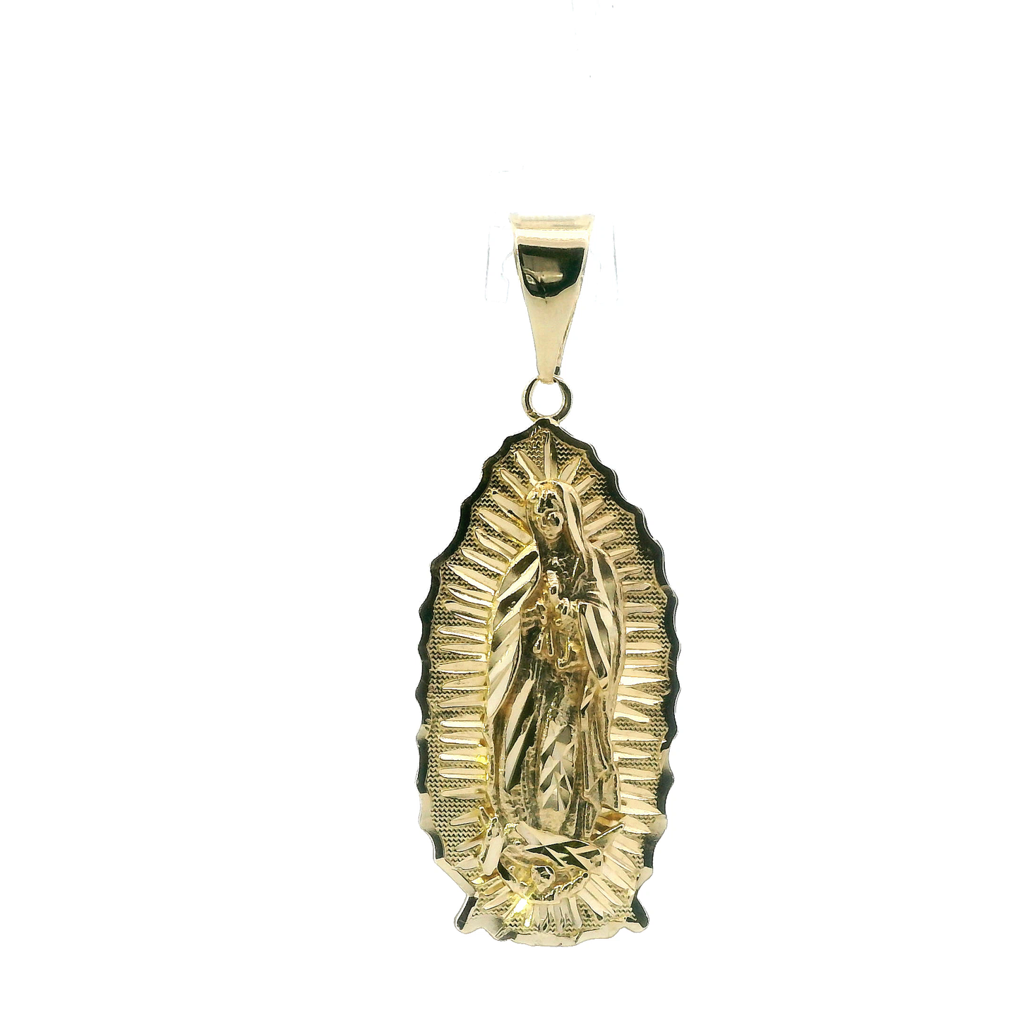 14K Yellow Gold Virgin Mary Pendant