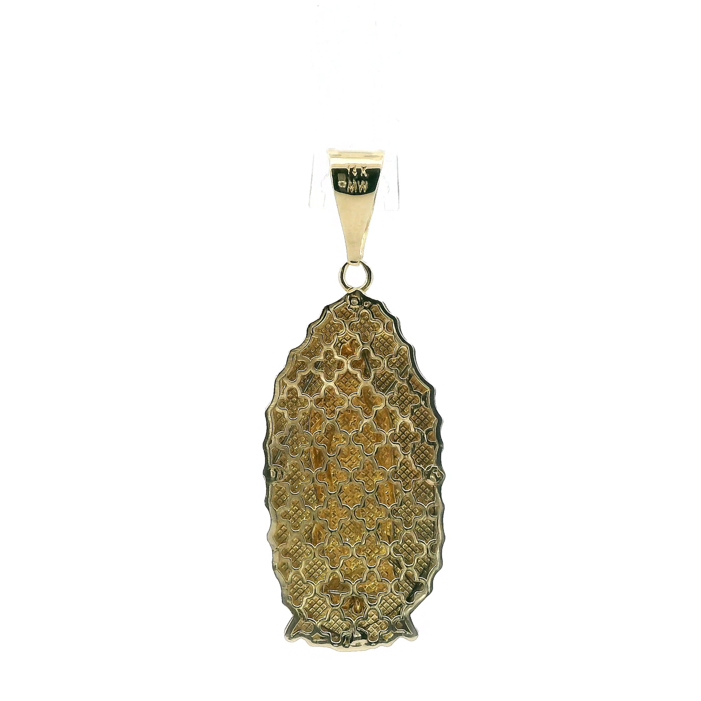14K Yellow Gold Virgin Mary Pendant