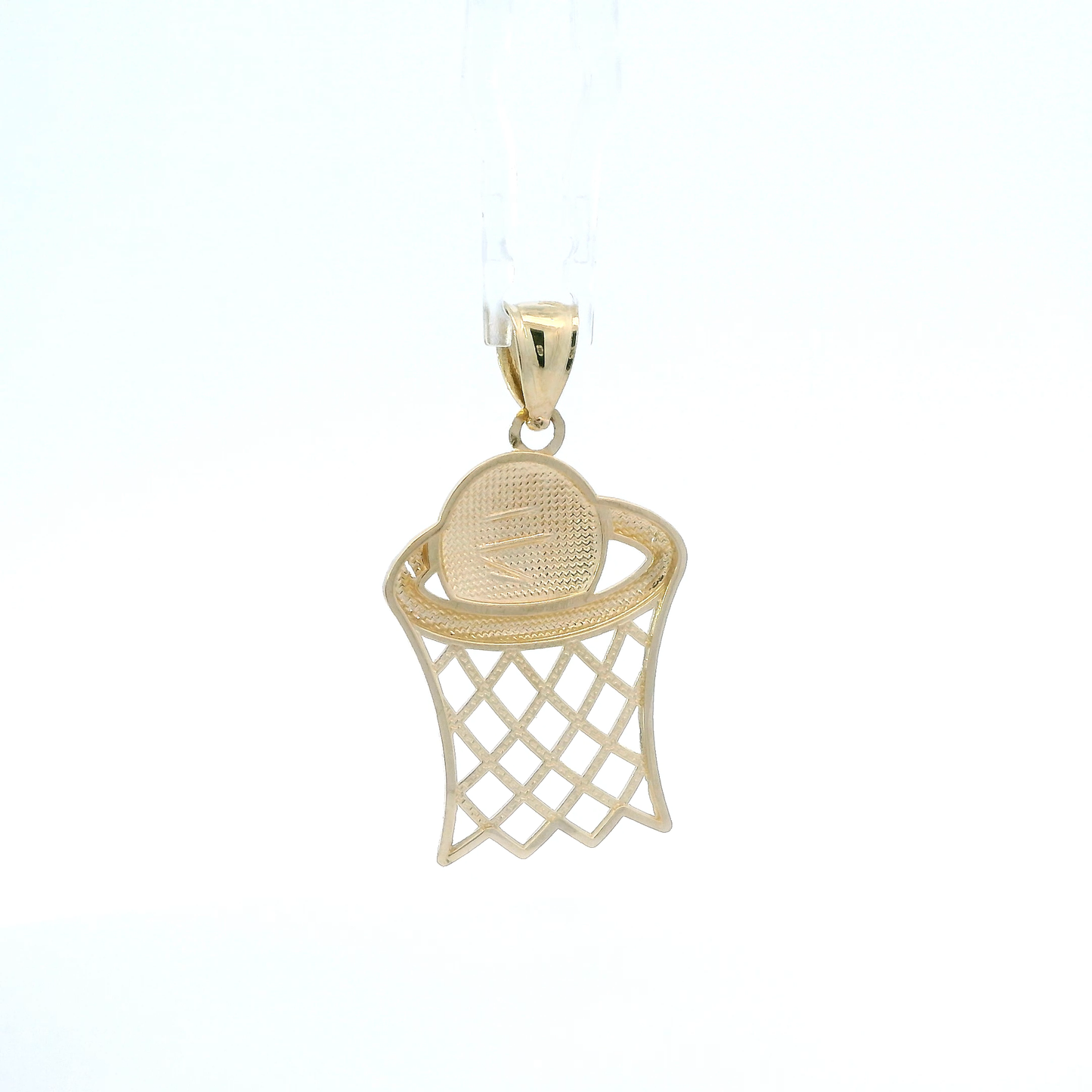 14K Yellow Basketball Hoop Pendant