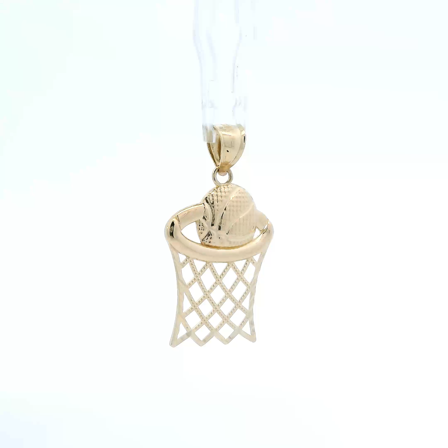 14K Yellow Basketball Hoop Pendant