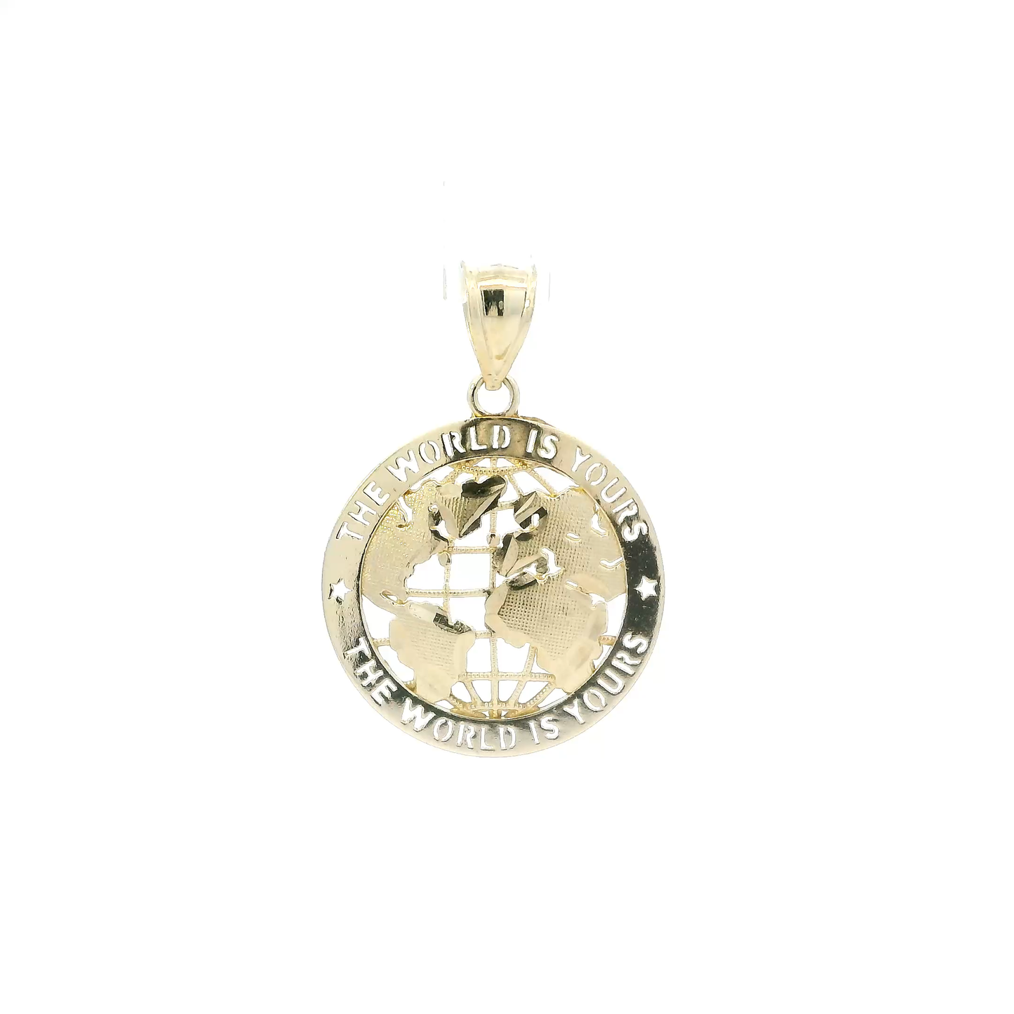 10K Yellow Gold "The World Is Yours" Globe Pendant