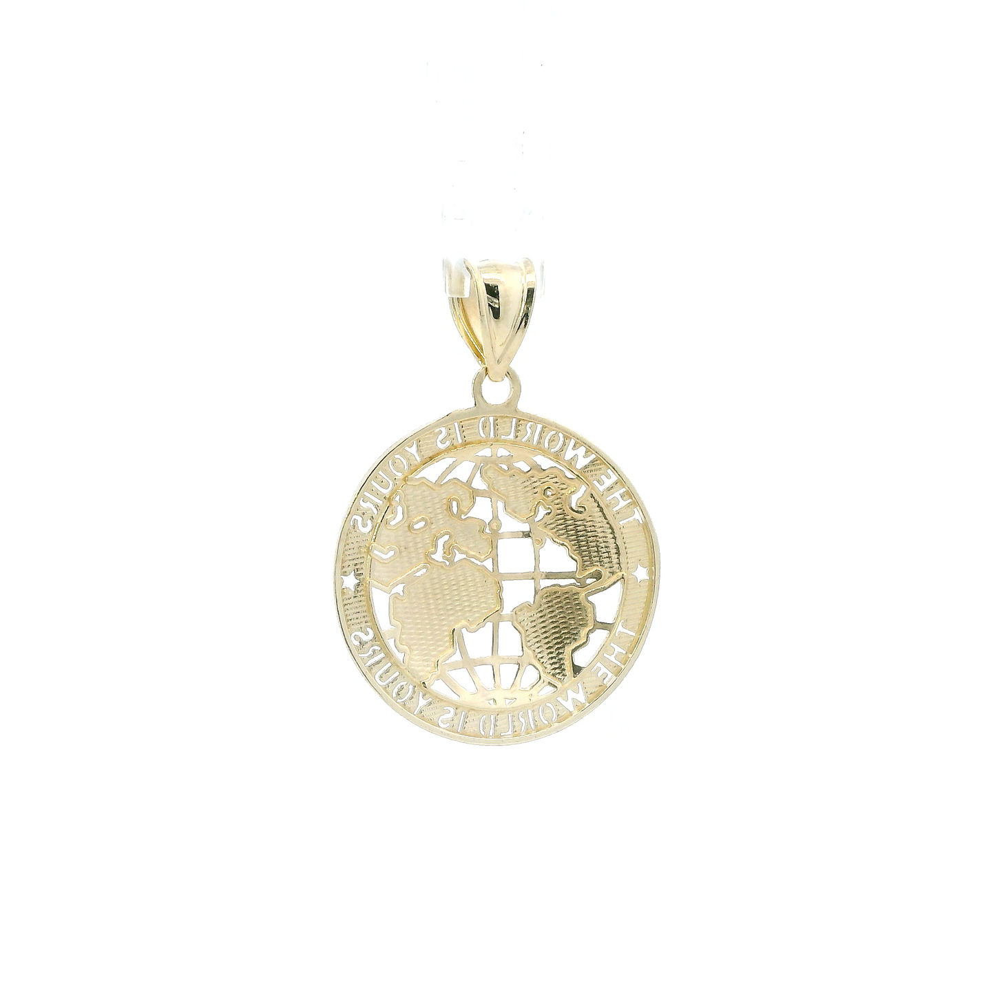 10K Yellow Gold "The World Is Yours" Globe Pendant