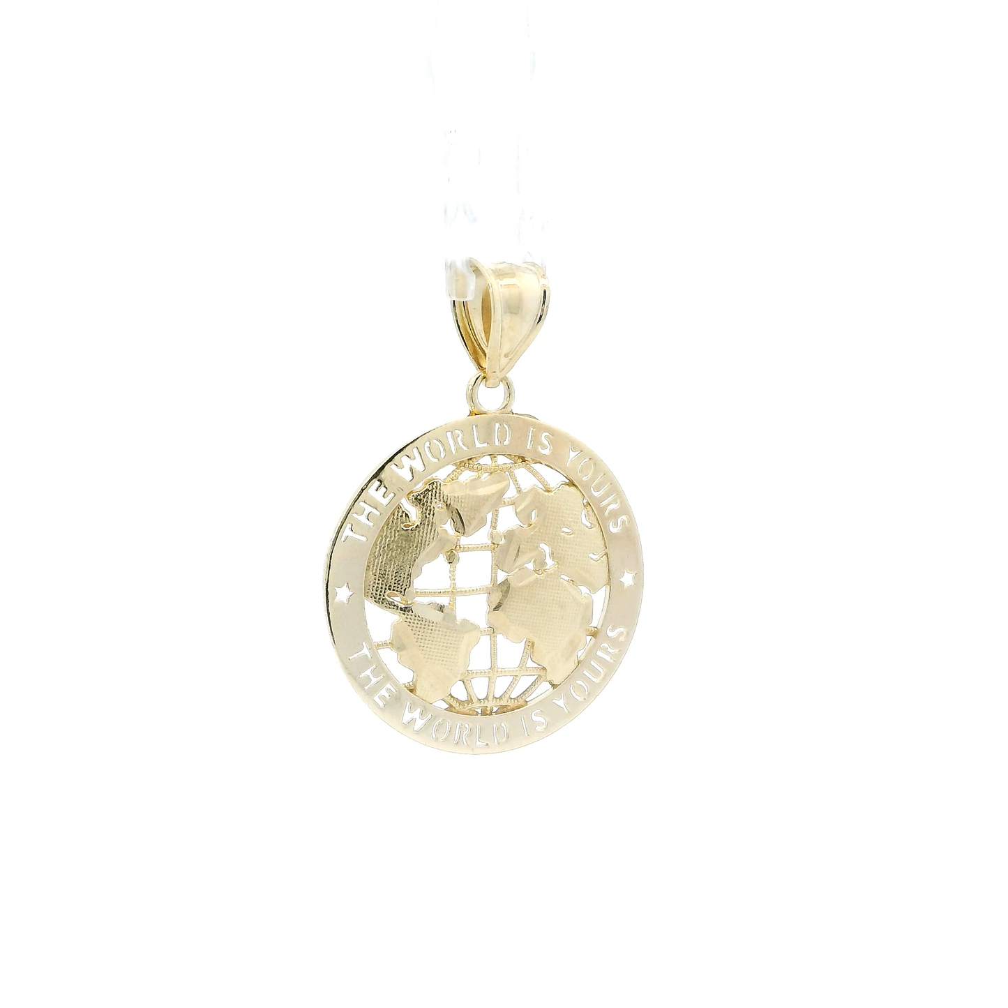 10K Yellow Gold "The World Is Yours" Globe Pendant