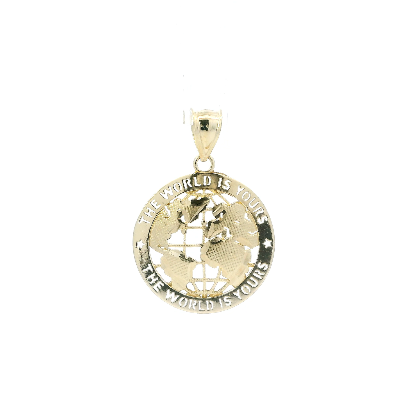 10K Yellow Gold "The World Is Yours" Globe Pendant